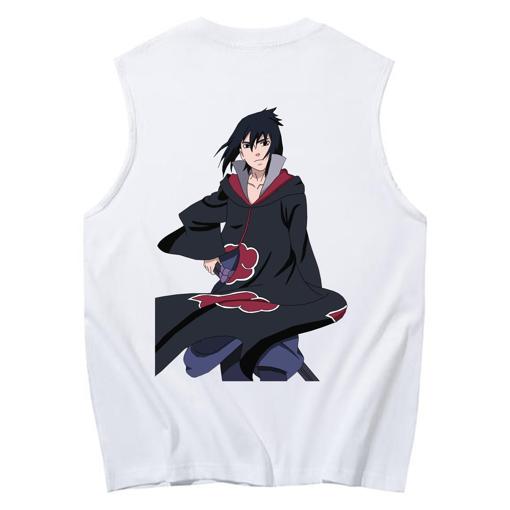 （画像用） NARUTO -ナルト- うちは サスケ Uchiha Sasuke コットン100％タンクトップ（背面プリント）