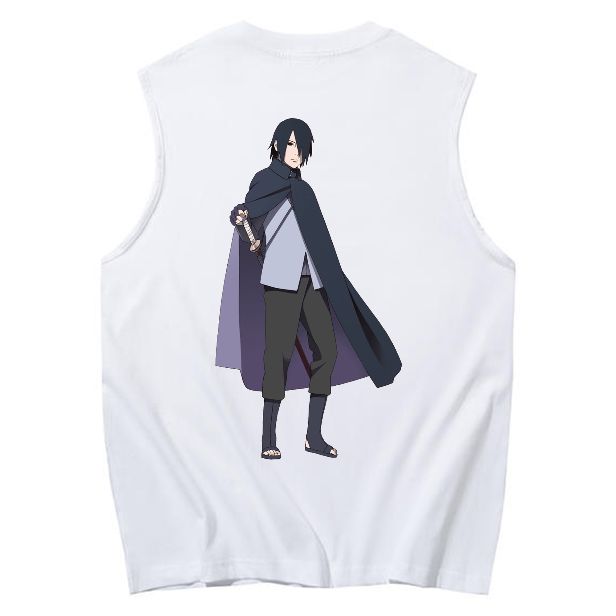 （画像用） NARUTO -ナルト- うちは サスケ Uchiha Sasuke コットン100％タンクトップ（背面プリント）