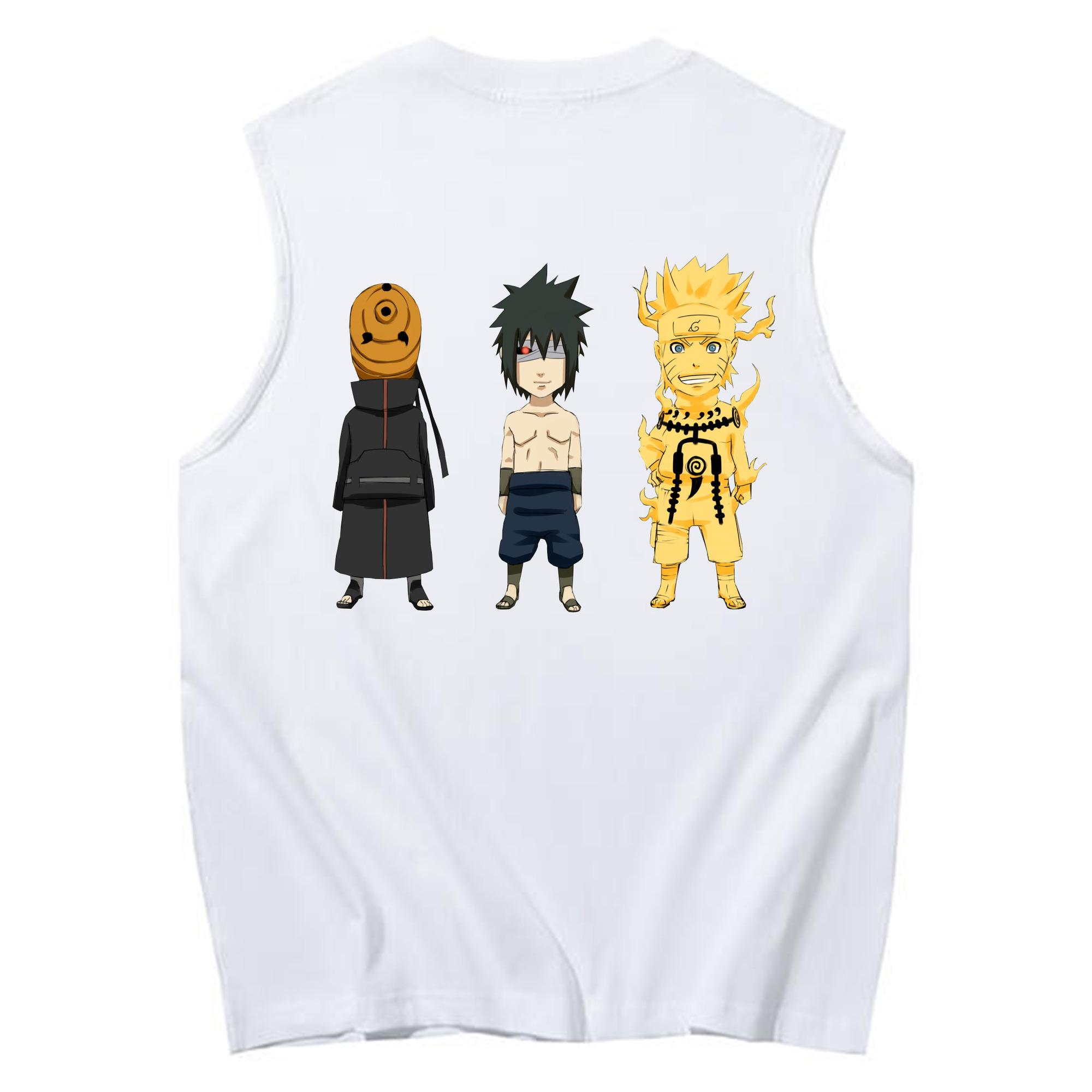 （画像用） NARUTO -ナルト- うちは サスケ Uchiha Sasuke コットン100％タンクトップ（背面プリント）