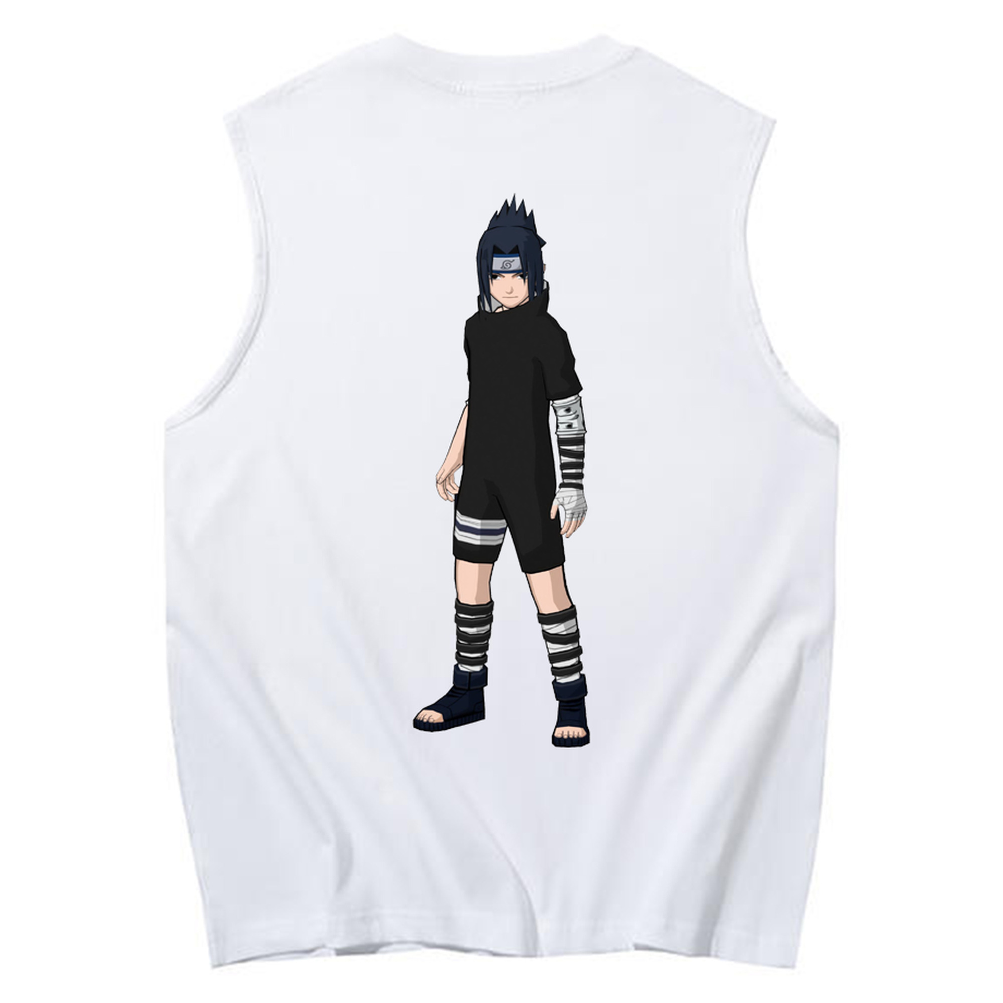 （画像用） NARUTO -ナルト- うちは サスケ Uchiha Sasuke コットン100％タンクトップ（背面プリント）