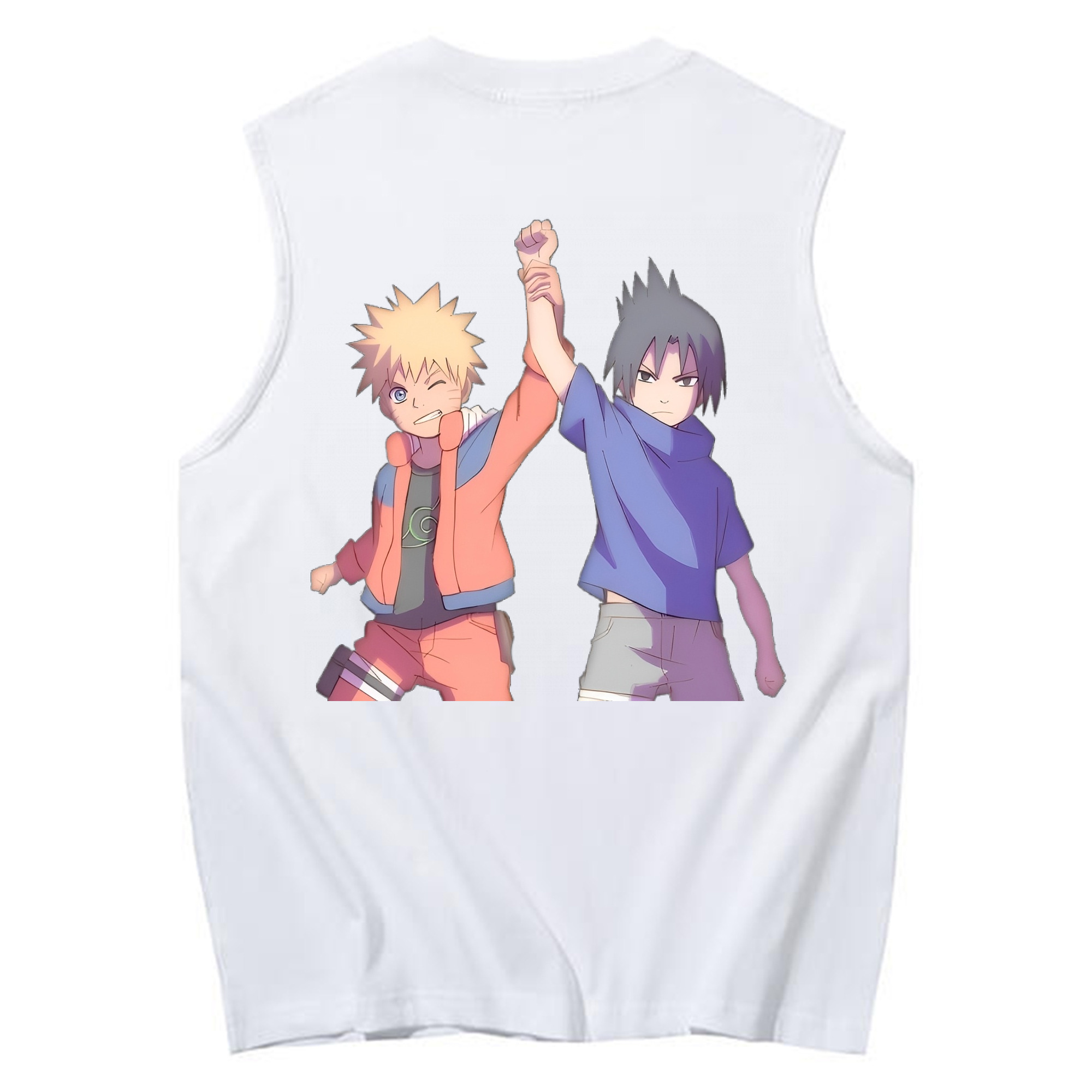 （画像用） NARUTO -ナルト- うちは サスケ Uchiha Sasuke コットン100％タンクトップ（背面プリント）