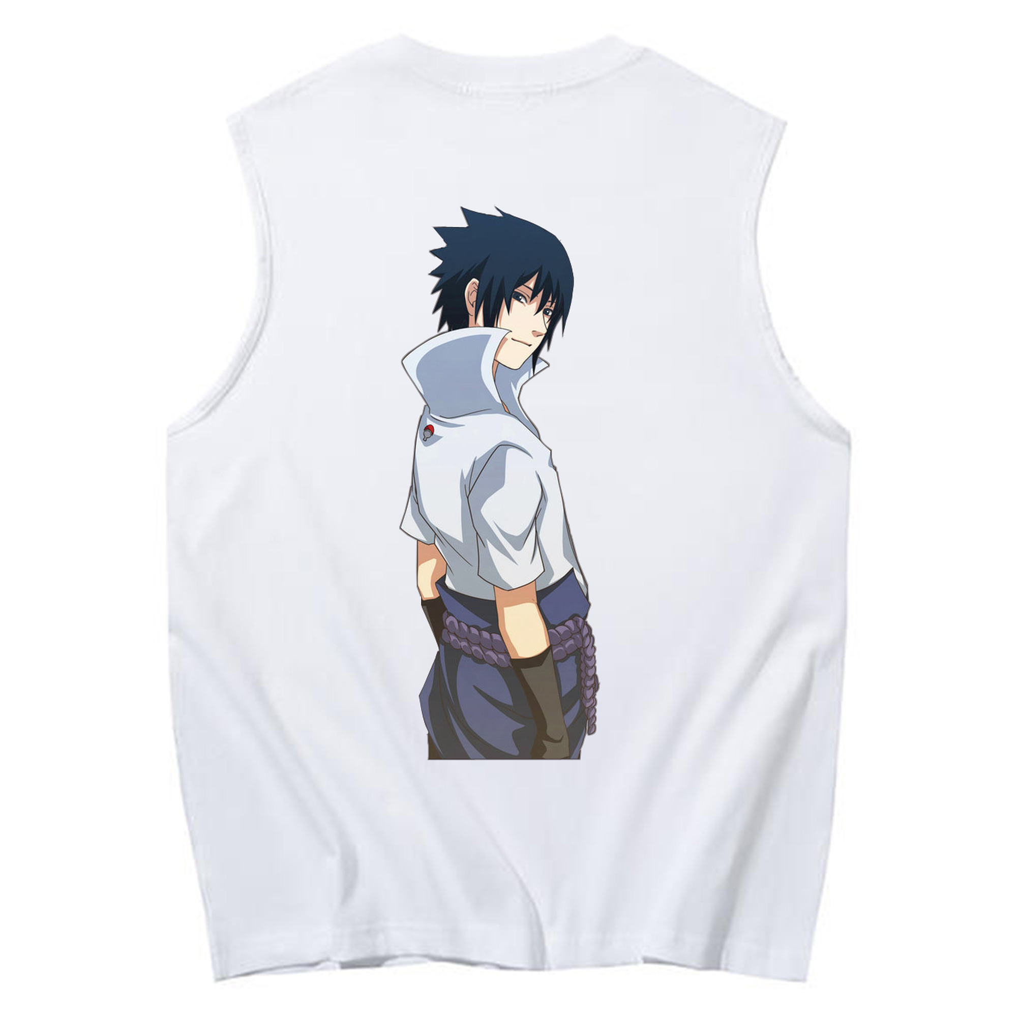 （画像用） NARUTO -ナルト- うちは サスケ Uchiha Sasuke コットン100％タンクトップ（背面プリント）