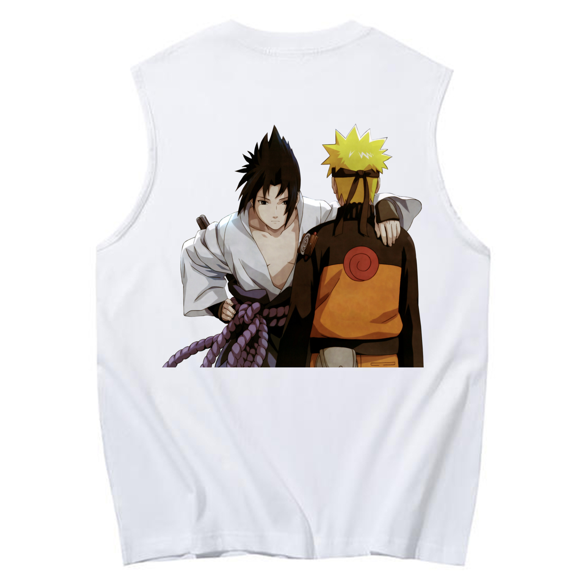 （画像用） NARUTO -ナルト- うちは サスケ Uchiha Sasuke コットン100％タンクトップ（背面プリント）