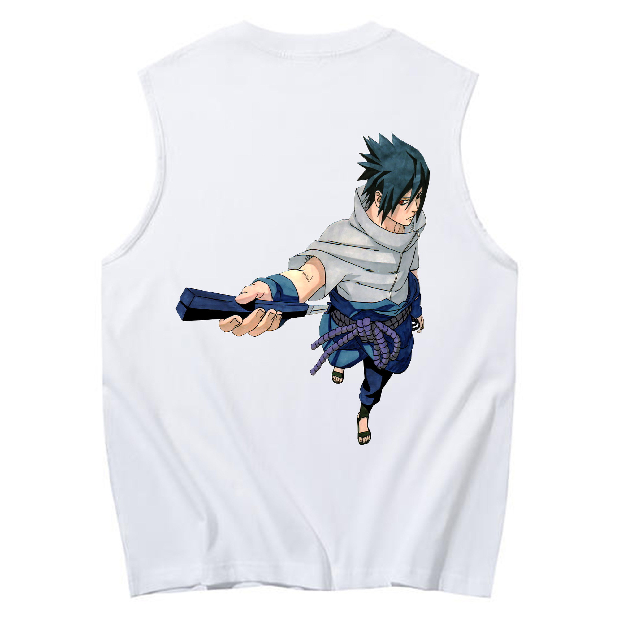 （画像用） NARUTO -ナルト- うちは サスケ Uchiha Sasuke コットン100％タンクトップ（背面プリント）