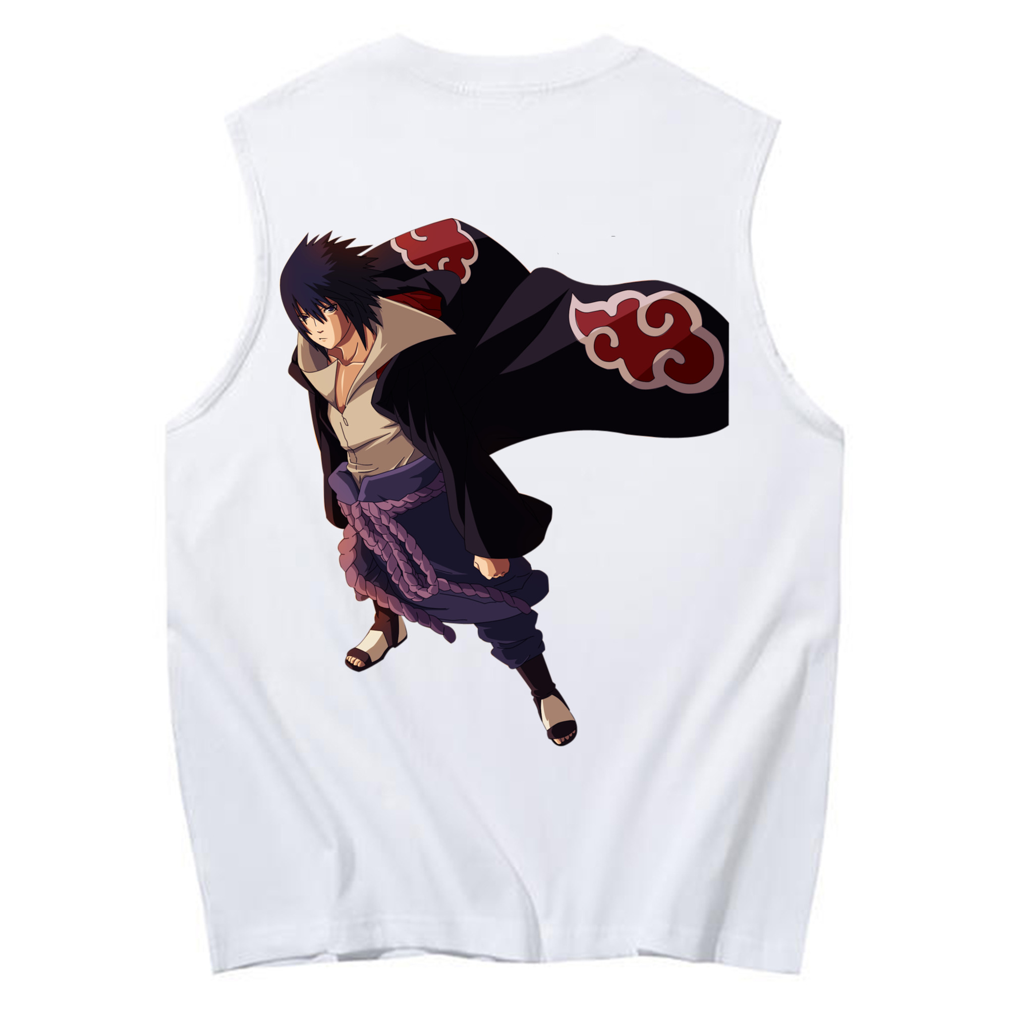 （画像用） NARUTO -ナルト- うちは サスケ Uchiha Sasuke コットン100％タンクトップ（背面プリント）