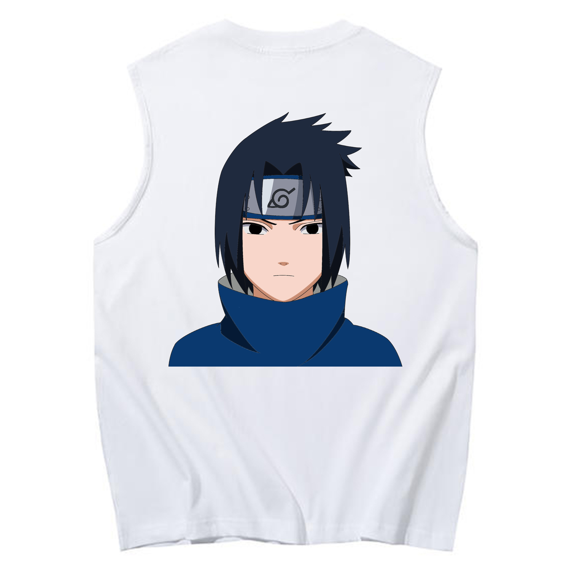 （画像用） NARUTO -ナルト- うちは サスケ Uchiha Sasuke コットン100％タンクトップ（背面プリント）