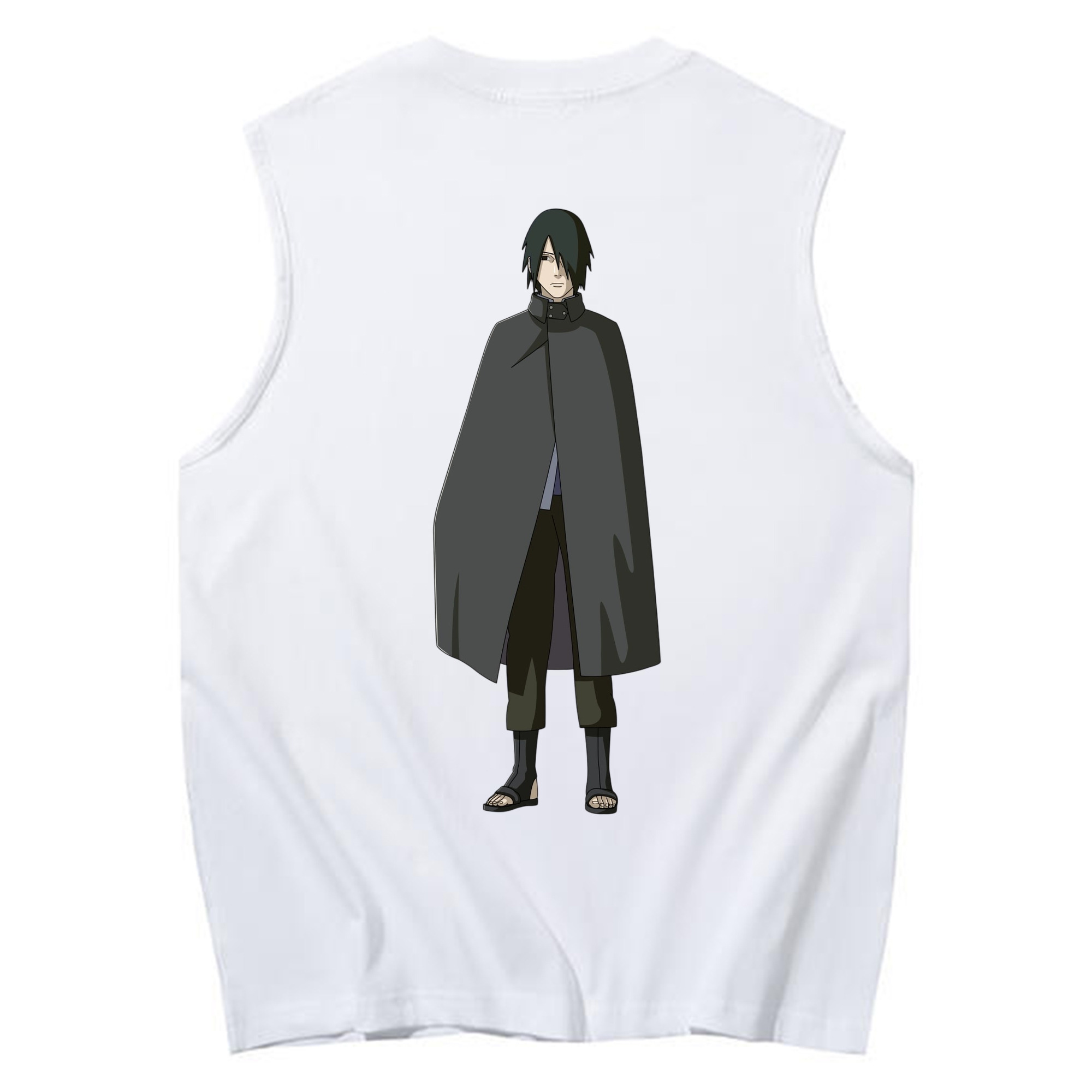 （画像用） NARUTO -ナルト- うちは サスケ Uchiha Sasuke コットン100％タンクトップ（背面プリント）