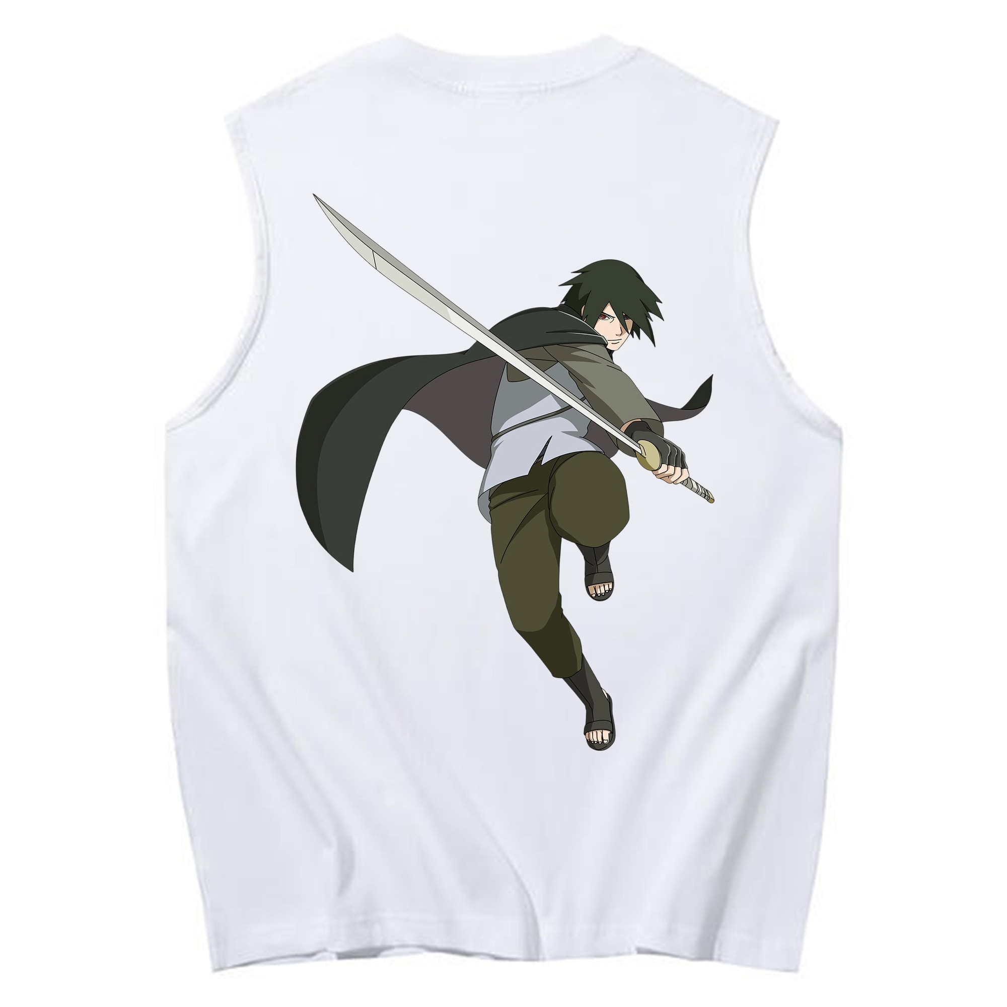 （画像用） NARUTO -ナルト- うちは サスケ Uchiha Sasuke コットン100％タンクトップ（背面プリント）