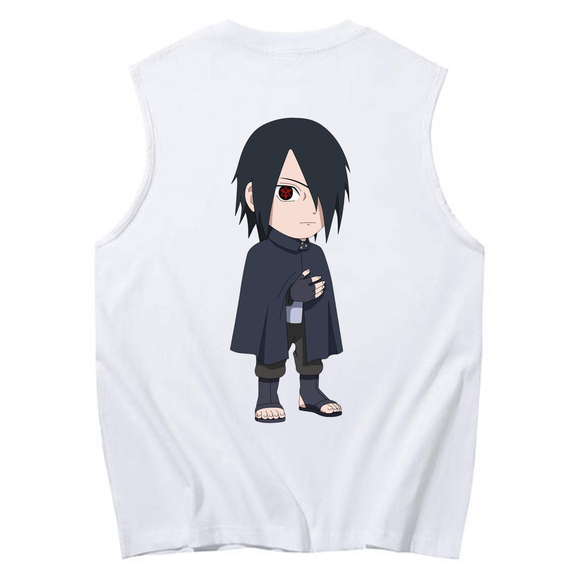 （画像用） NARUTO -ナルト- うちは サスケ Uchiha Sasuke コットン100％タンクトップ（背面プリント）