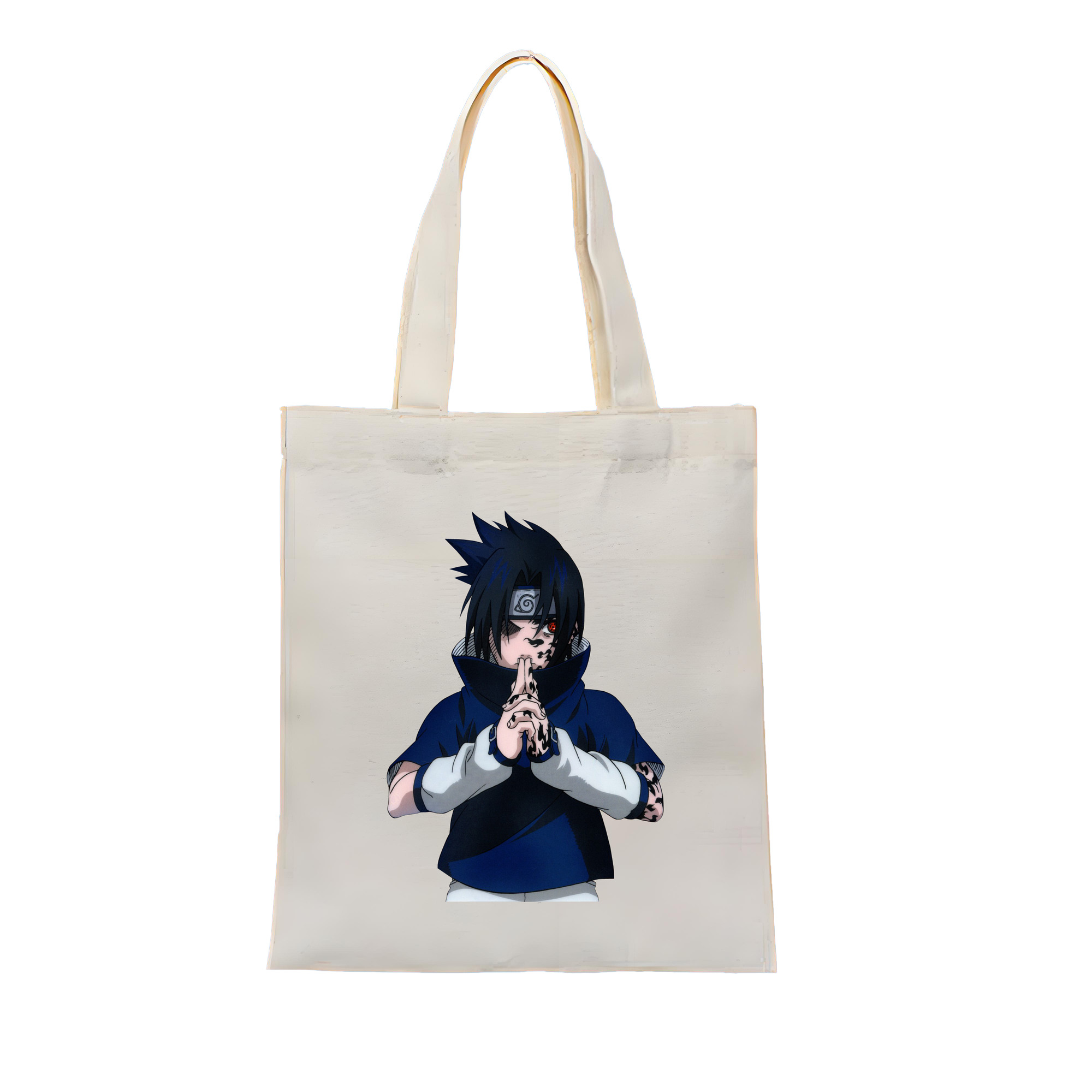 （画像用） NARUTO -ナルト- うちは サスケ Uchiha Sasuke 縦型キャンバス生地手提げバッグ　トートバッグ
