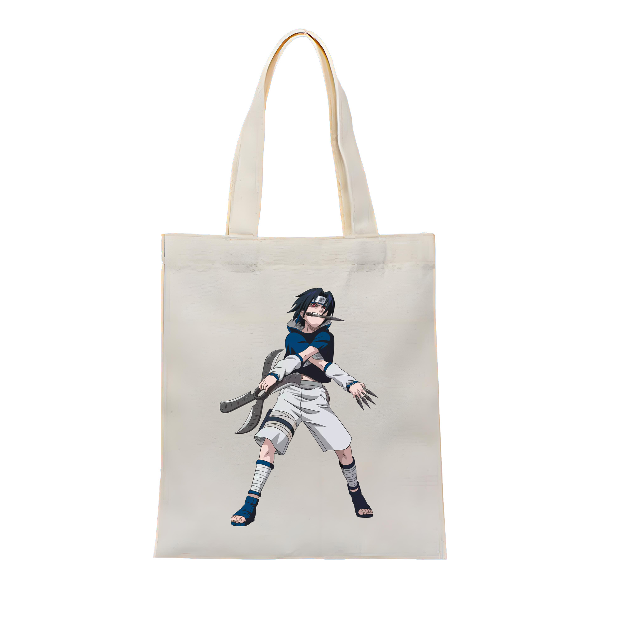 （画像用） NARUTO -ナルト- うちは サスケ Uchiha Sasuke 縦型キャンバス生地手提げバッグ　トートバッグ