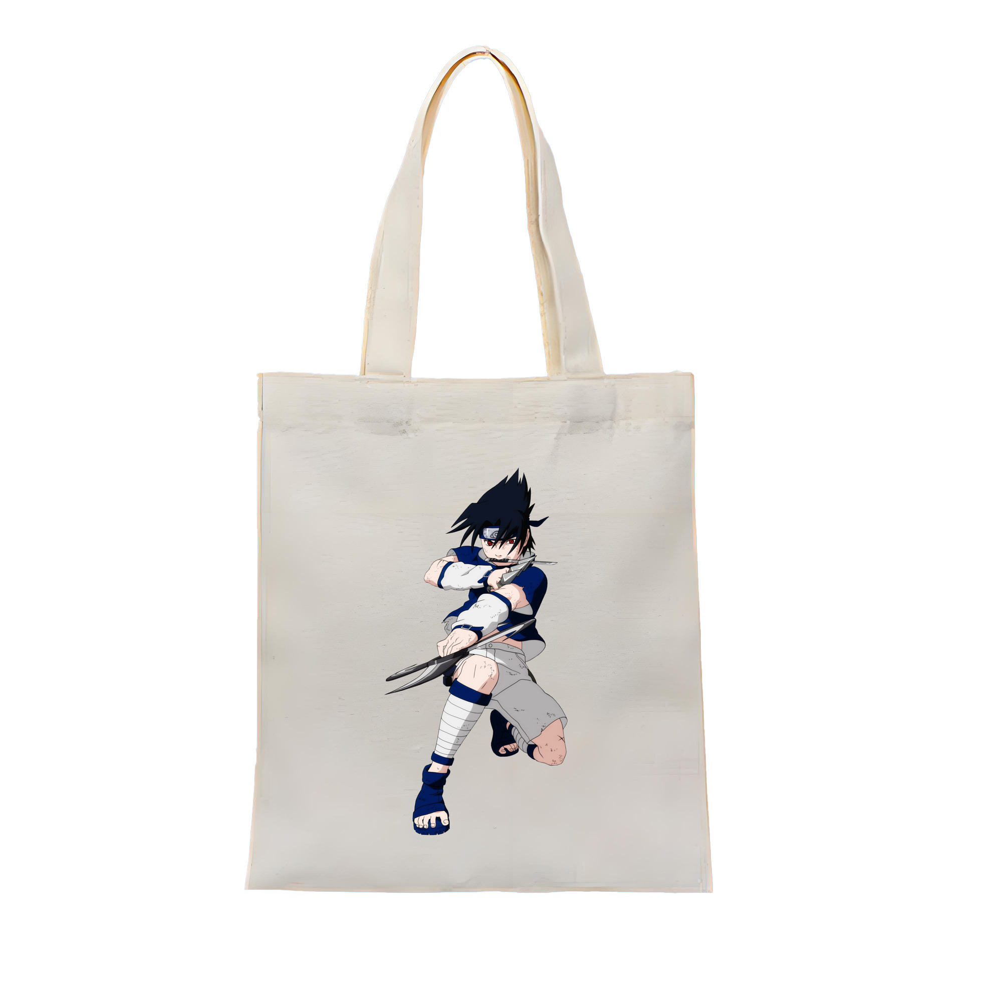（画像用） NARUTO -ナルト- うちは サスケ Uchiha Sasuke 縦型キャンバス生地手提げバッグ　トートバッグ