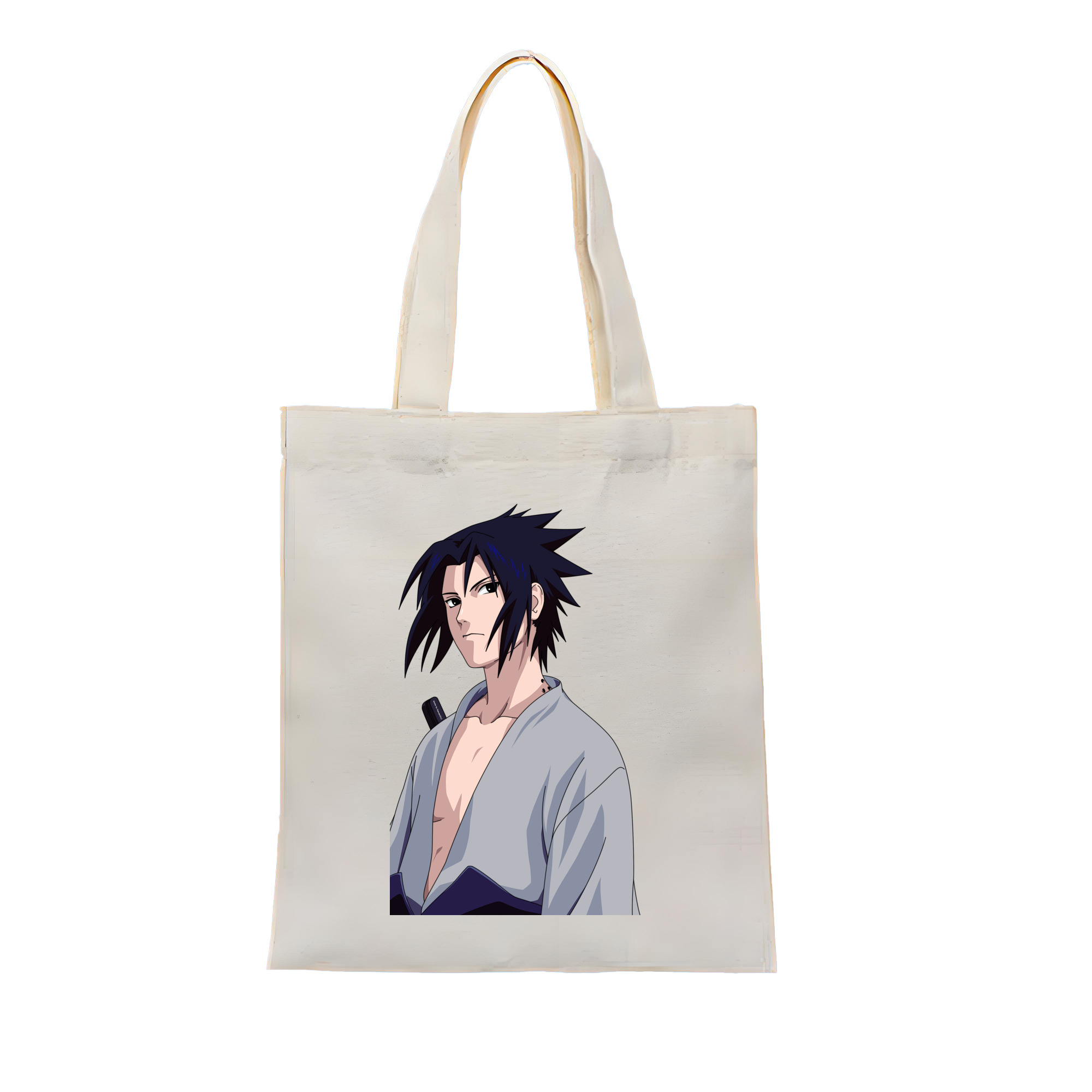 （画像用） NARUTO -ナルト- うちは サスケ Uchiha Sasuke 縦型キャンバス生地手提げバッグ　トートバッグ
