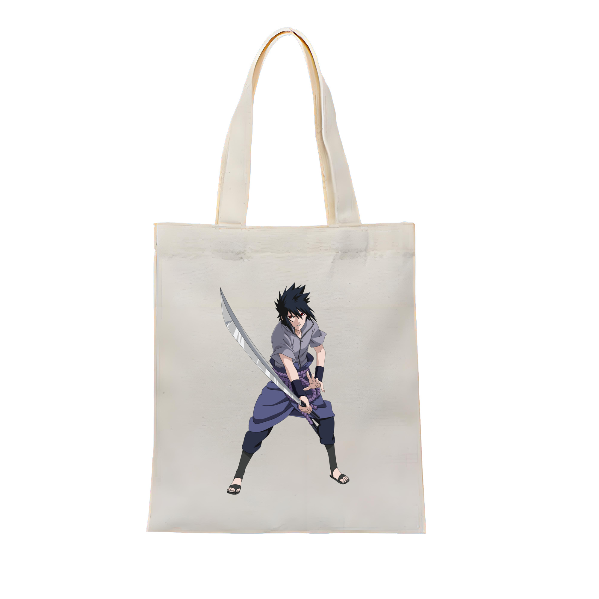 （画像用） NARUTO -ナルト- うちは サスケ Uchiha Sasuke 縦型キャンバス生地手提げバッグ　トートバッグ
