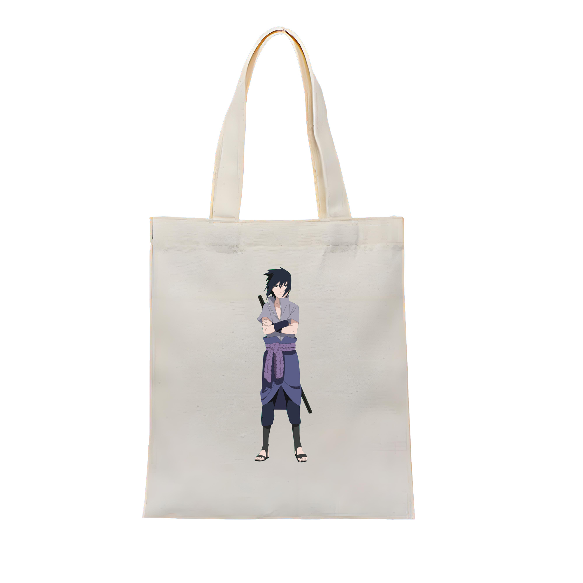（画像用） NARUTO -ナルト- うちは サスケ Uchiha Sasuke 縦型キャンバス生地手提げバッグ　トートバッグ