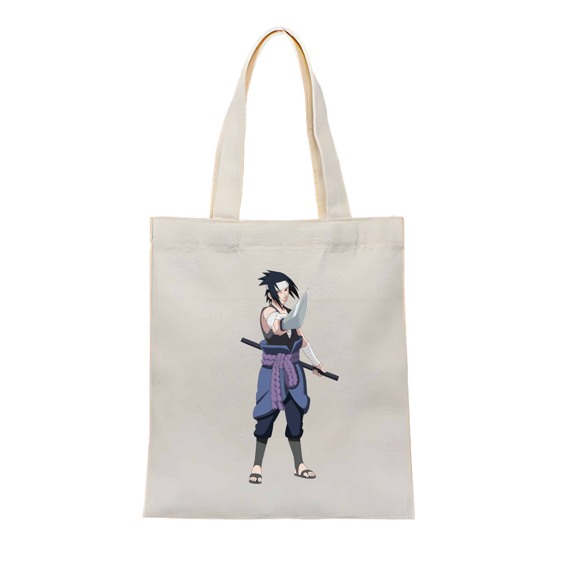 （画像用） NARUTO -ナルト- うちは サスケ Uchiha Sasuke 縦型キャンバス生地手提げバッグ　トートバッグ