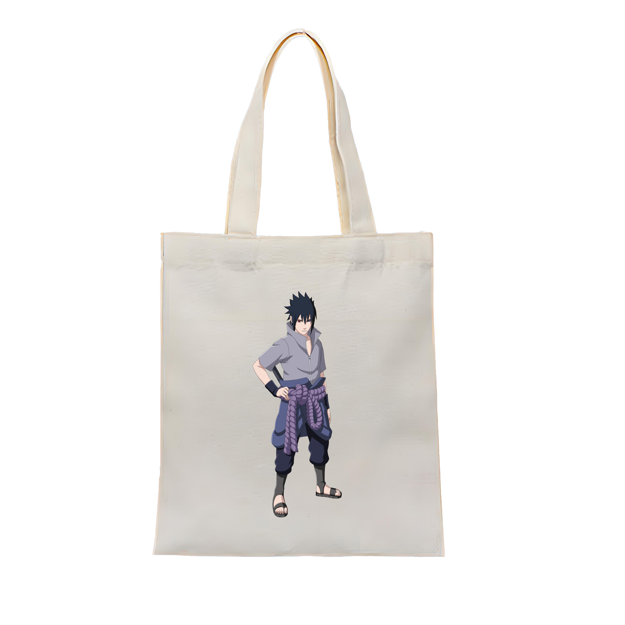 （画像用） NARUTO -ナルト- うちは サスケ Uchiha Sasuke 縦型キャンバス生地手提げバッグ　トートバッグ