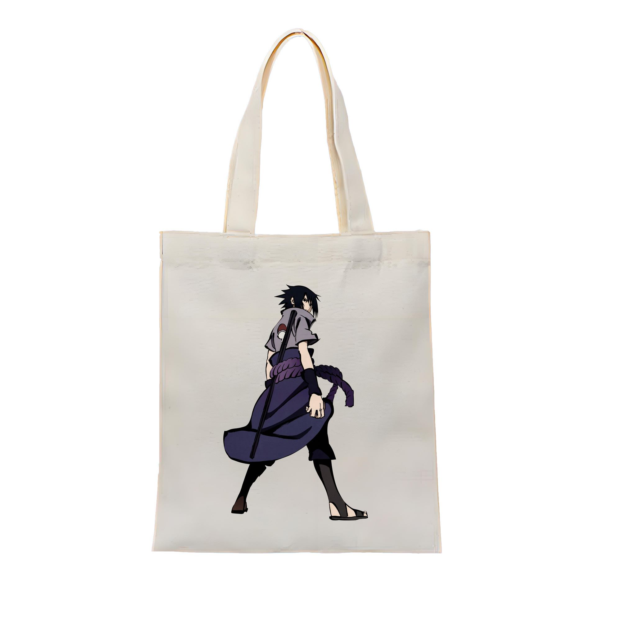 （画像用） NARUTO -ナルト- うちは サスケ Uchiha Sasuke 縦型キャンバス生地手提げバッグ　トートバッグ