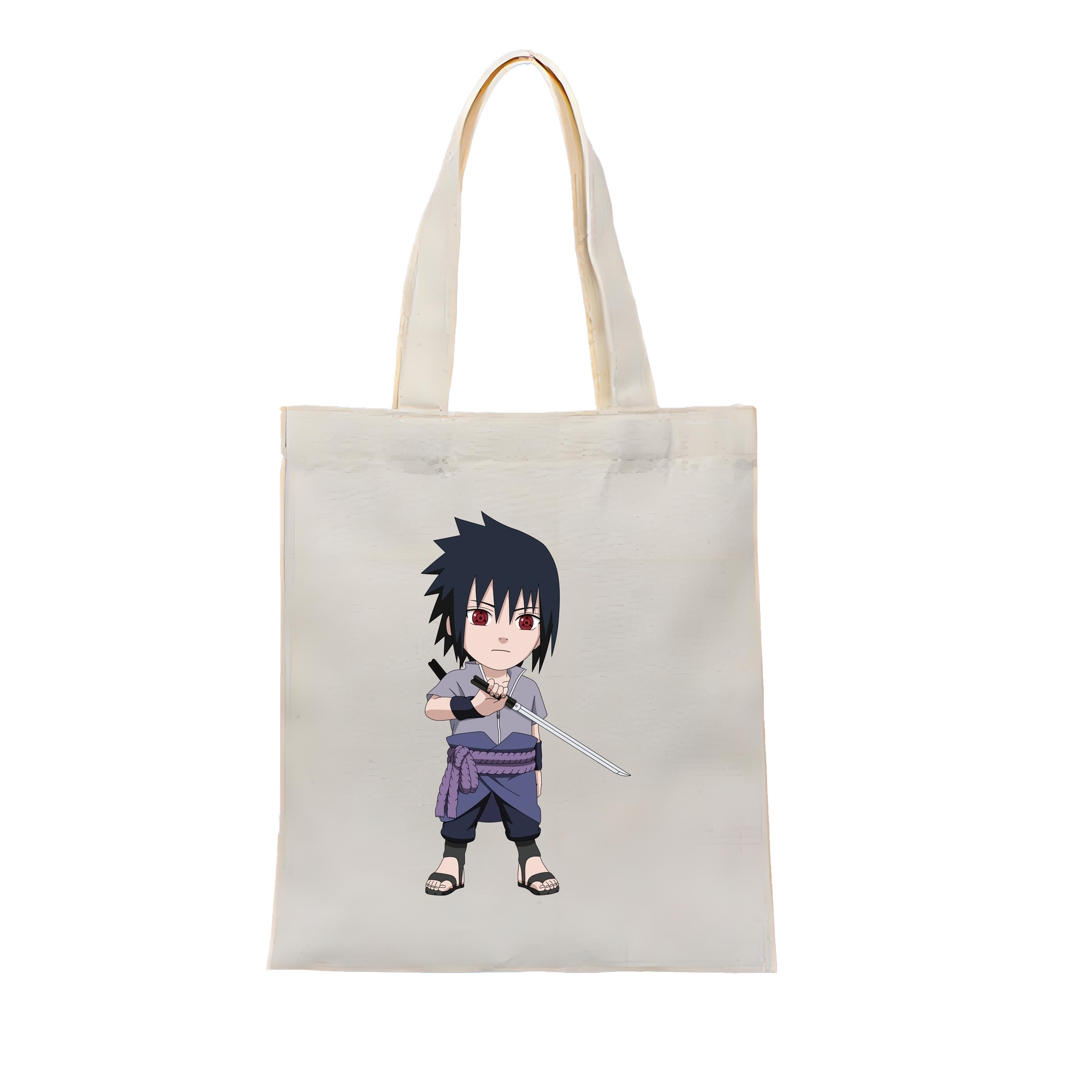 （画像用） NARUTO -ナルト- うちは サスケ Uchiha Sasuke 縦型キャンバス生地手提げバッグ　トートバッグ