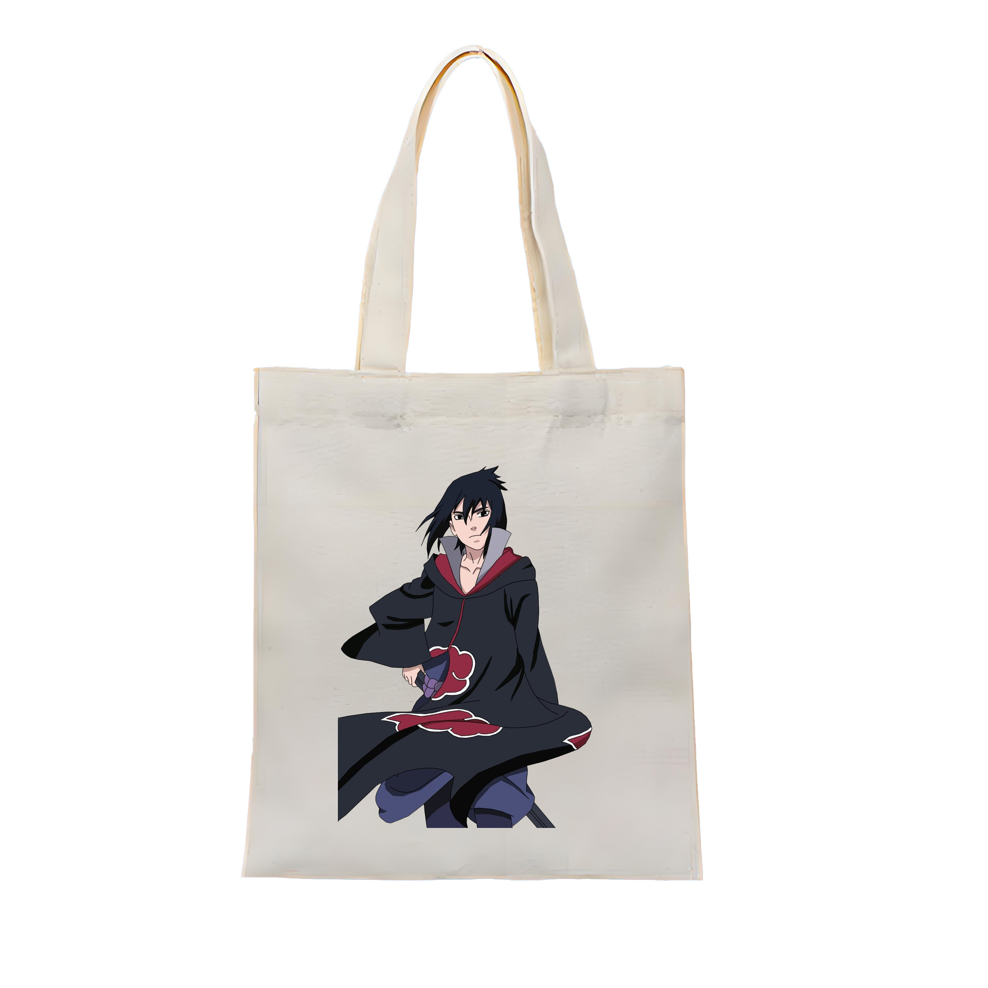 （画像用） NARUTO -ナルト- うちは サスケ Uchiha Sasuke 縦型キャンバス生地手提げバッグ　トートバッグ