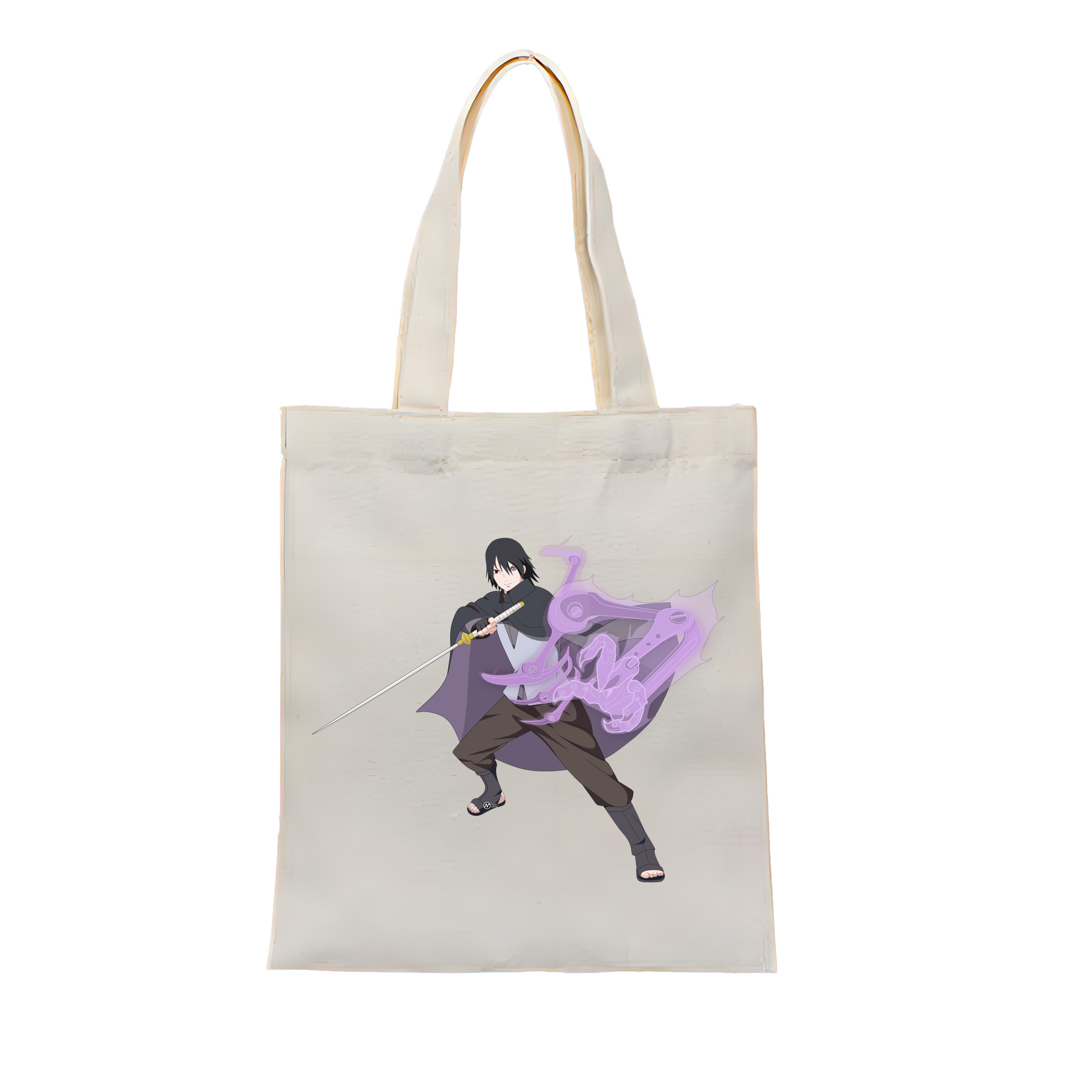 （画像用） NARUTO -ナルト- うちは サスケ Uchiha Sasuke 縦型キャンバス生地手提げバッグ　トートバッグ