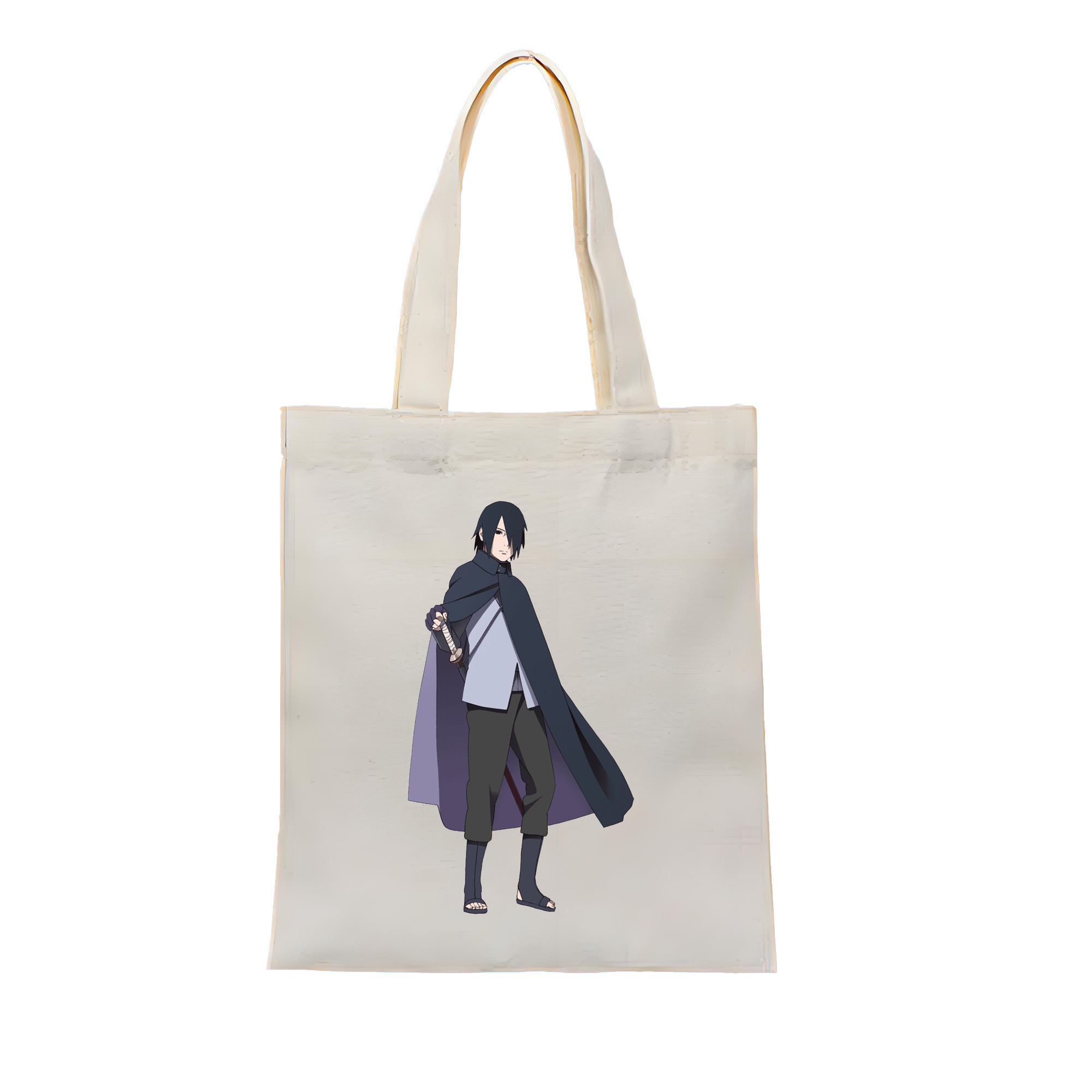 （画像用） NARUTO -ナルト- うちは サスケ Uchiha Sasuke 縦型キャンバス生地手提げバッグ　トートバッグ