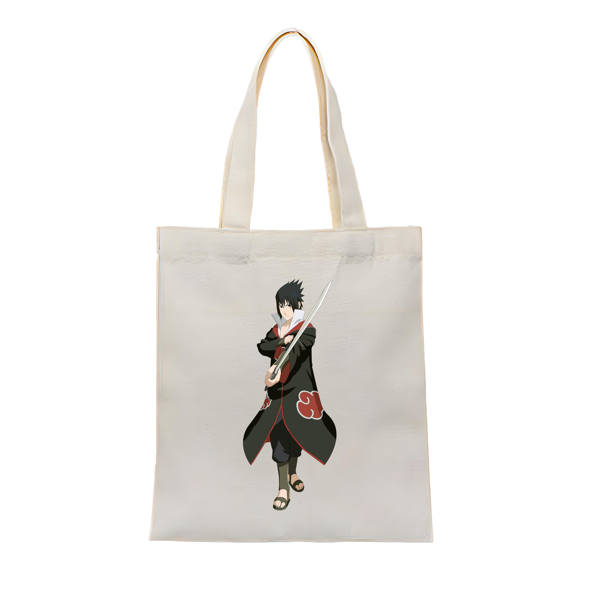 （画像用） NARUTO -ナルト- うちは サスケ Uchiha Sasuke 縦型キャンバス生地手提げバッグ　トートバッグ