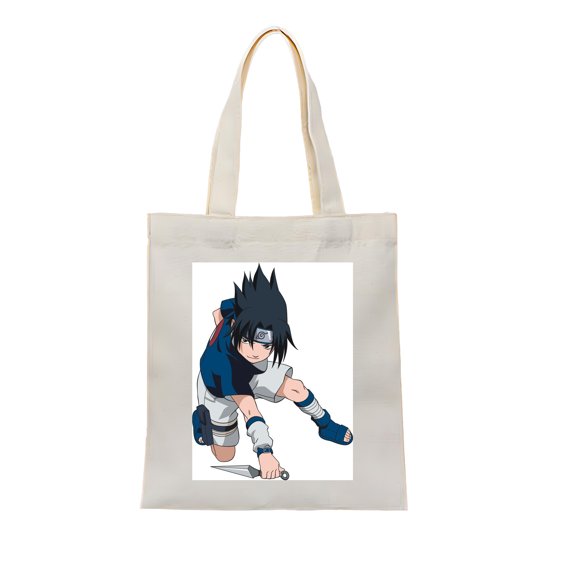 （画像用） NARUTO -ナルト- うちは サスケ Uchiha Sasuke 縦型キャンバス生地手提げバッグ　トートバッグ