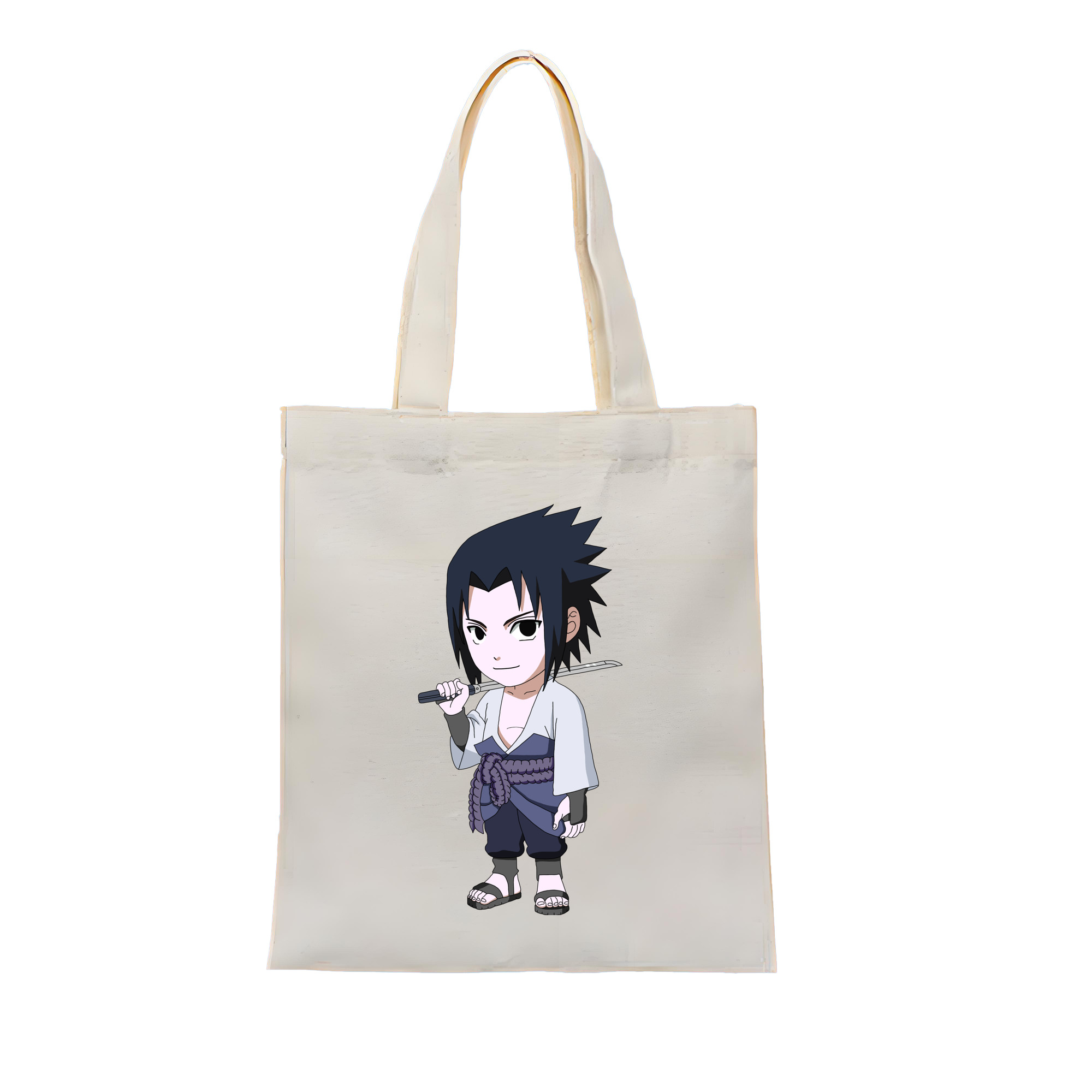 （画像用） NARUTO -ナルト- うちは サスケ Uchiha Sasuke 縦型キャンバス生地手提げバッグ　トートバッグ