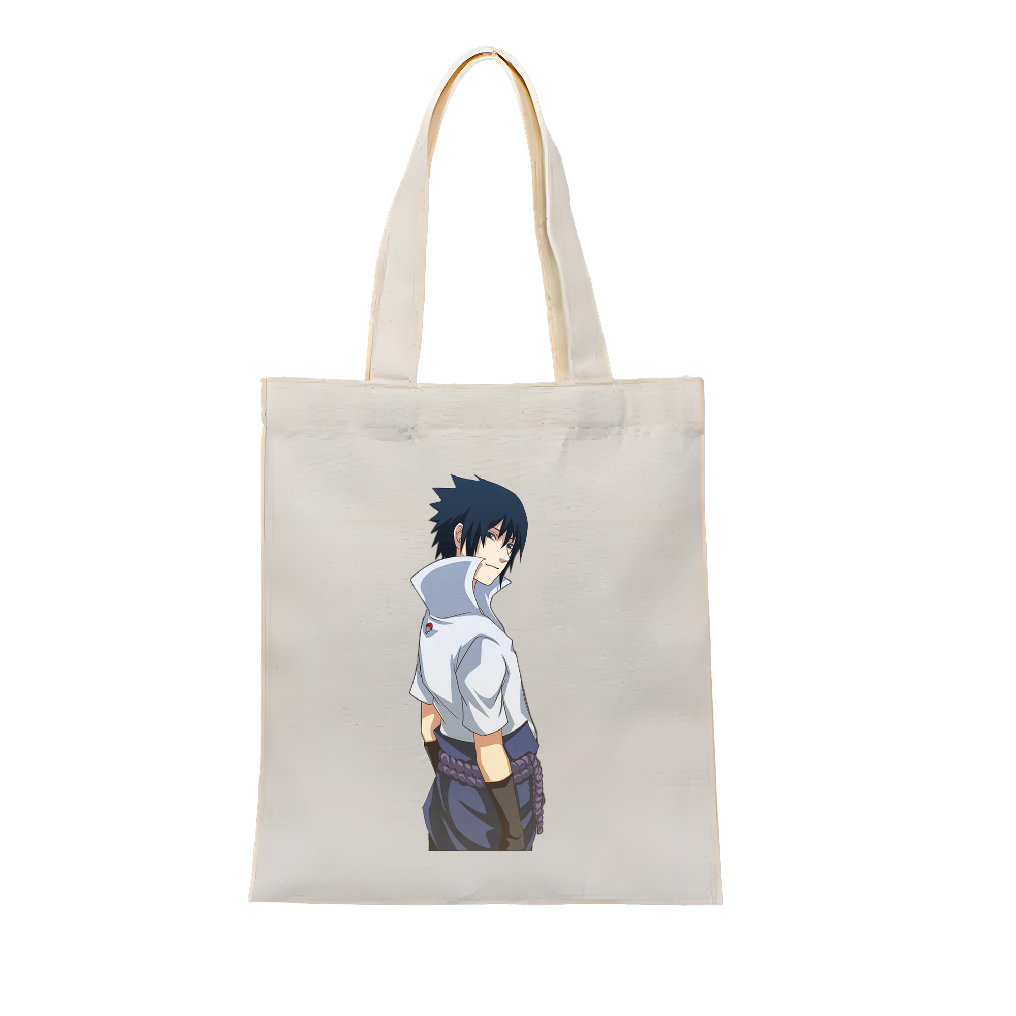 （画像用） NARUTO -ナルト- うちは サスケ Uchiha Sasuke 縦型キャンバス生地手提げバッグ　トートバッグ