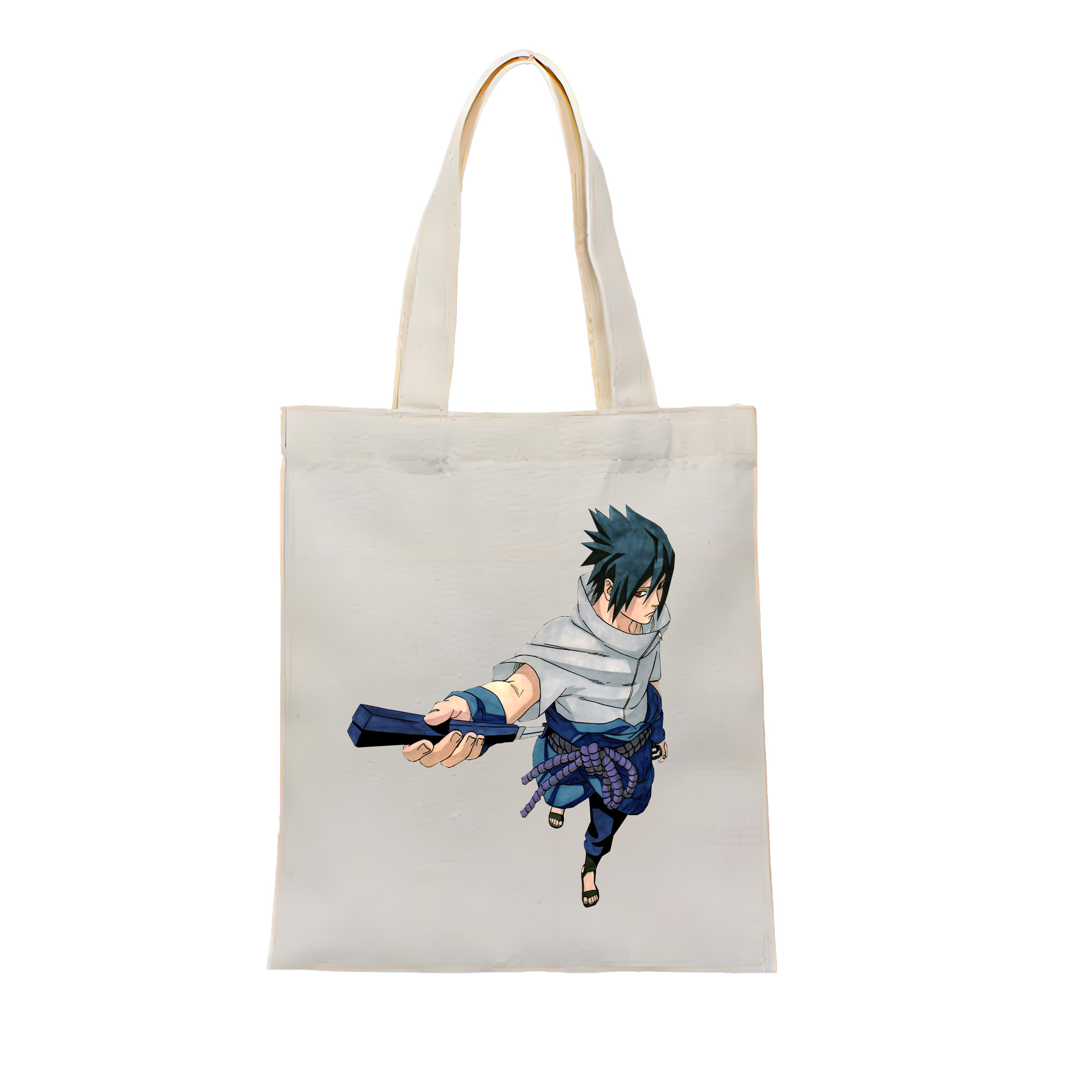 （画像用） NARUTO -ナルト- うちは サスケ Uchiha Sasuke 縦型キャンバス生地手提げバッグ　トートバッグ