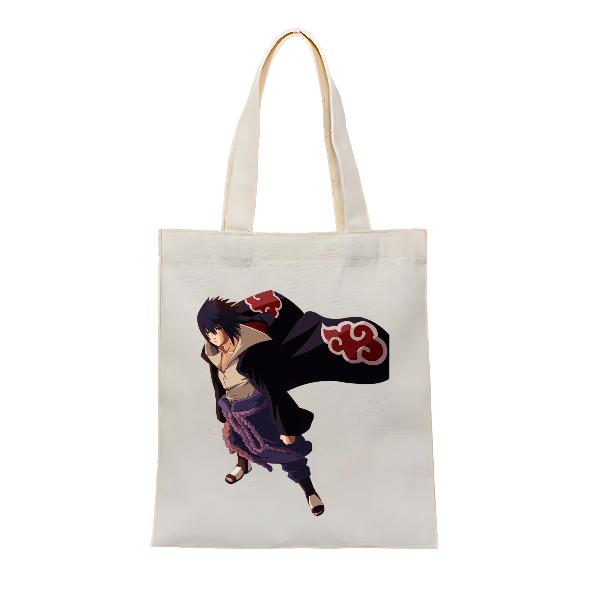 （画像用） NARUTO -ナルト- うちは サスケ Uchiha Sasuke 縦型キャンバス生地手提げバッグ　トートバッグ