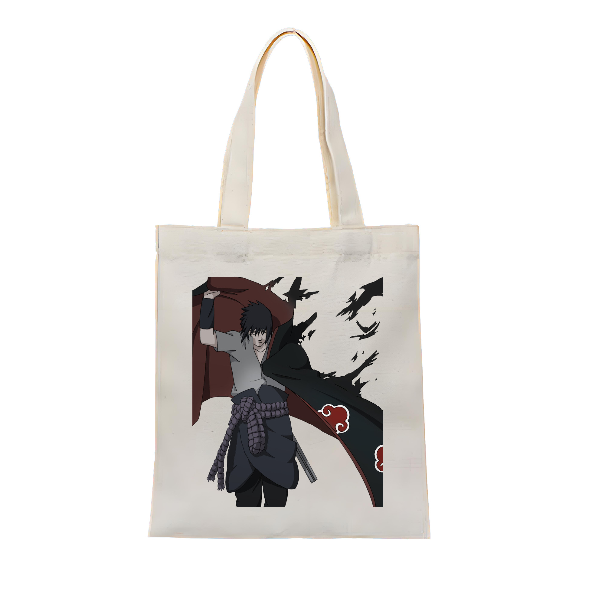 （画像用） NARUTO -ナルト- うちは サスケ Uchiha Sasuke 縦型キャンバス生地手提げバッグ　トートバッグ