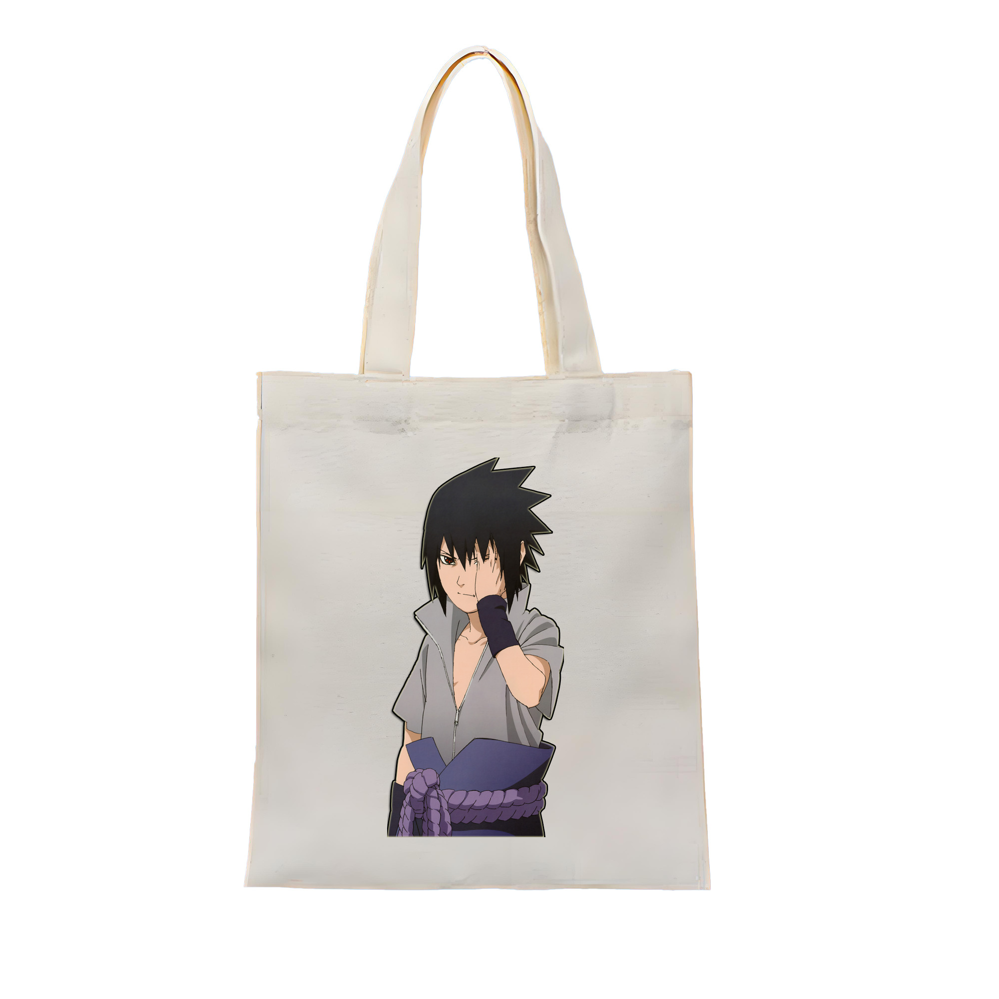（画像用） NARUTO -ナルト- うちは サスケ Uchiha Sasuke 縦型キャンバス生地手提げバッグ　トートバッグ