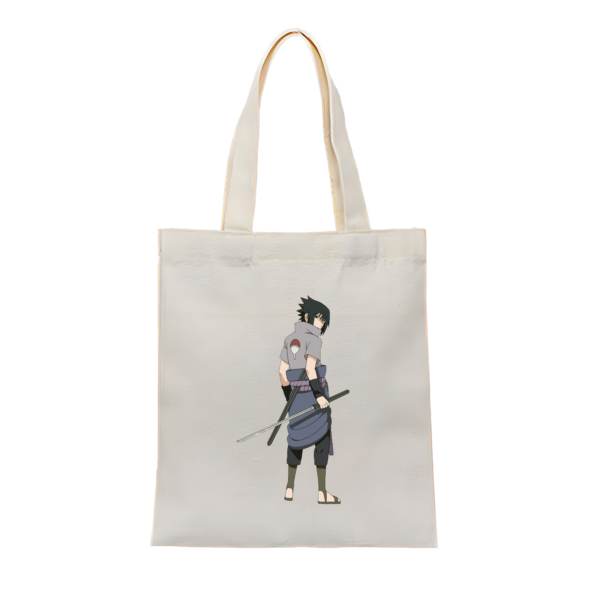 （画像用） NARUTO -ナルト- うちは サスケ Uchiha Sasuke 縦型キャンバス生地手提げバッグ　トートバッグ