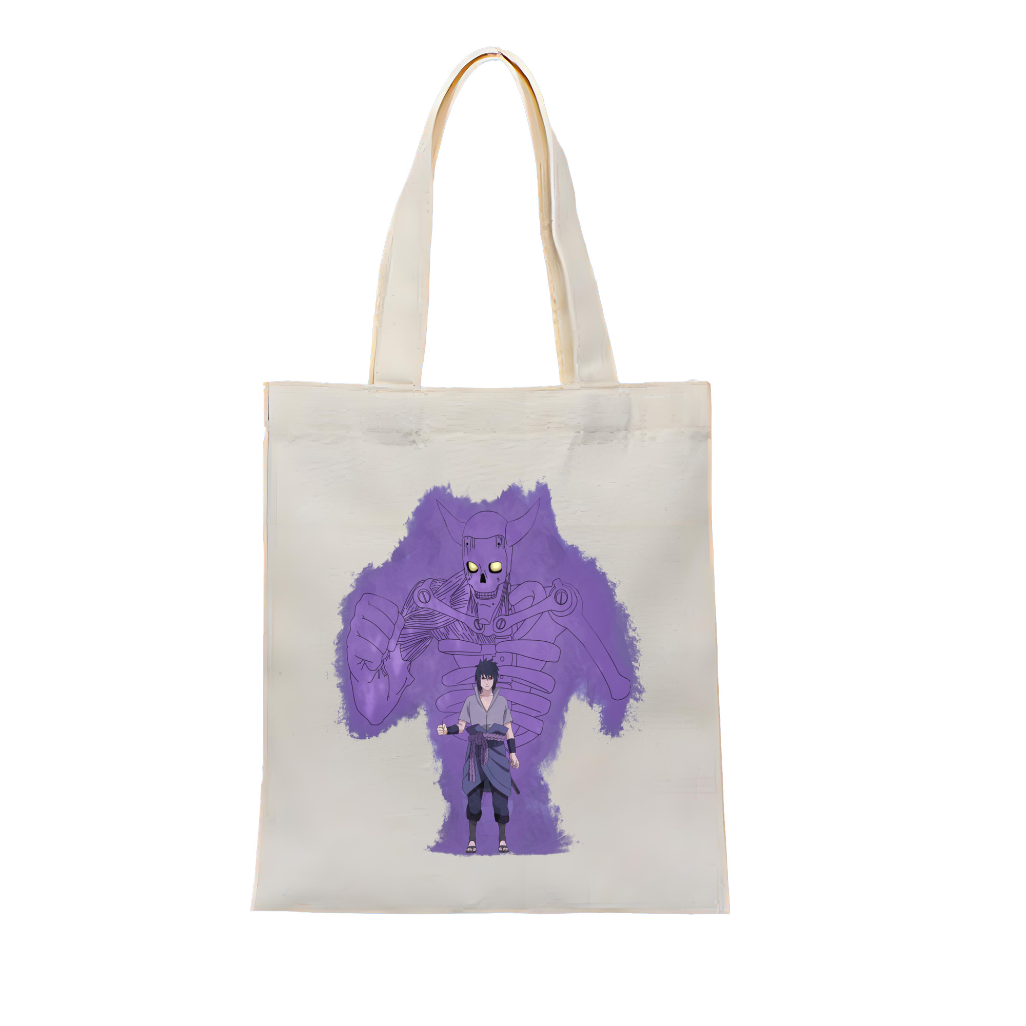 （画像用） NARUTO -ナルト- うちは サスケ Uchiha Sasuke 縦型キャンバス生地手提げバッグ　トートバッグ
