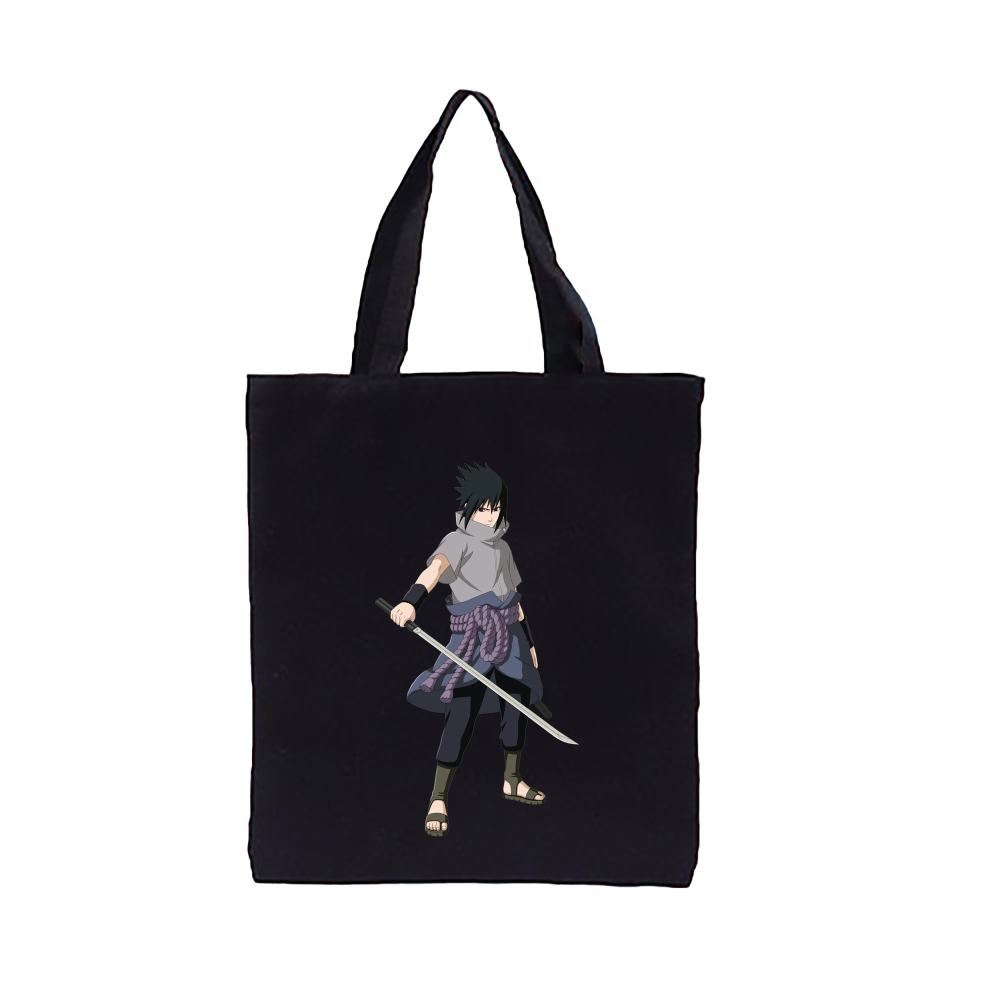 （画像用） NARUTO -ナルト- うちは サスケ Uchiha Sasuke 縦型キャンバス生地手提げバッグ　トートバッグ