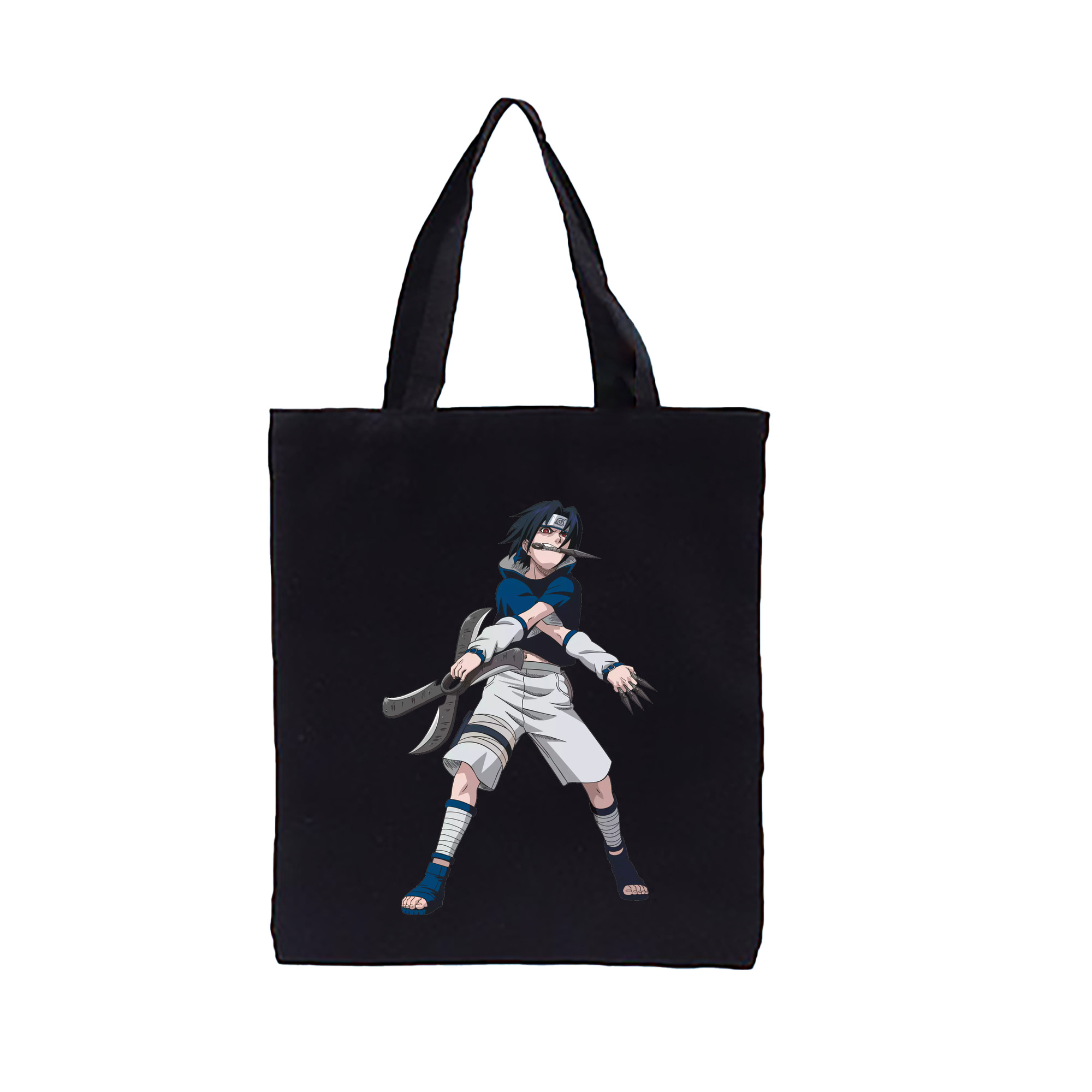 （画像用） NARUTO -ナルト- うちは サスケ Uchiha Sasuke 縦型キャンバス生地手提げバッグ　トートバッグ
