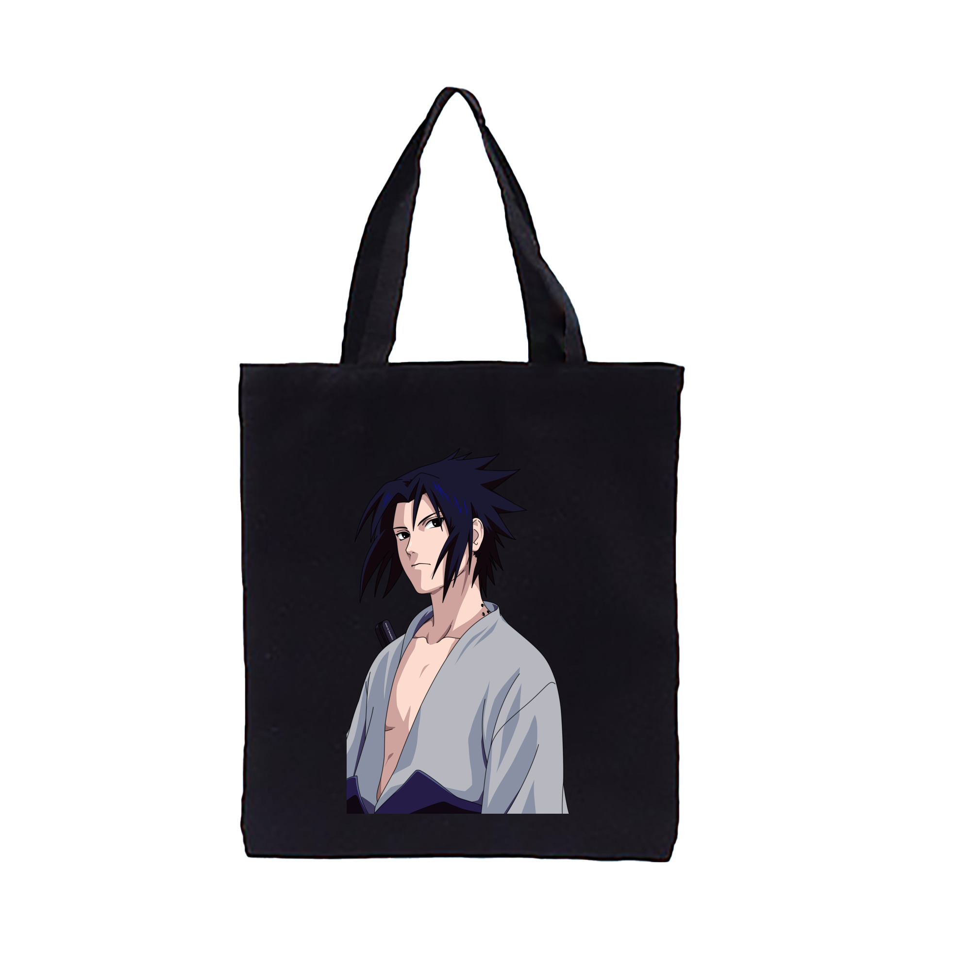 （画像用） NARUTO -ナルト- うちは サスケ Uchiha Sasuke 縦型キャンバス生地手提げバッグ　トートバッグ