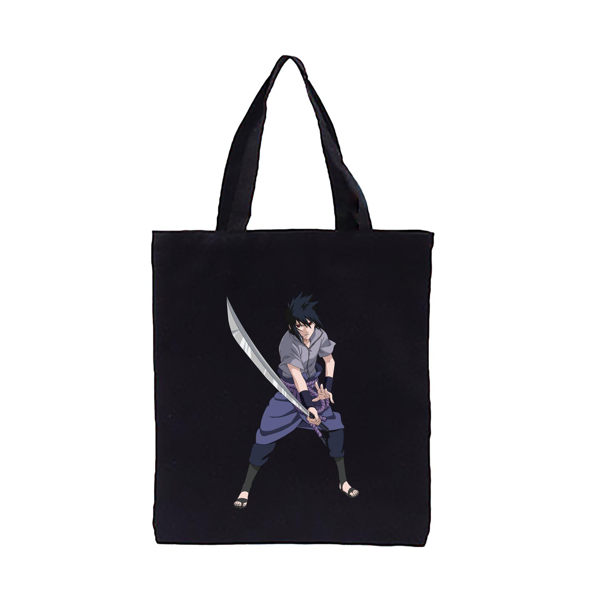（画像用） NARUTO -ナルト- うちは サスケ Uchiha Sasuke 縦型キャンバス生地手提げバッグ　トートバッグ