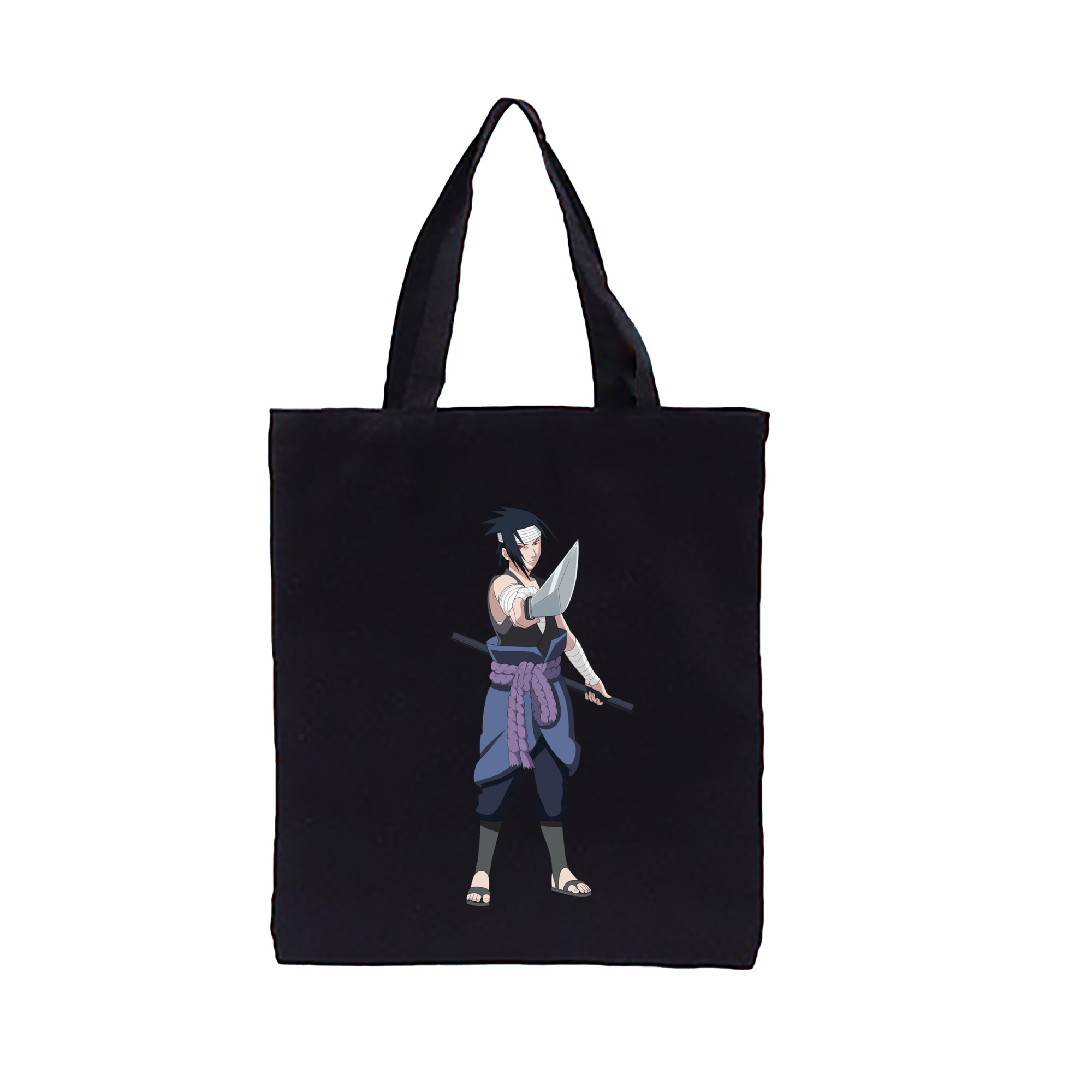 （画像用） NARUTO -ナルト- うちは サスケ Uchiha Sasuke 縦型キャンバス生地手提げバッグ　トートバッグ