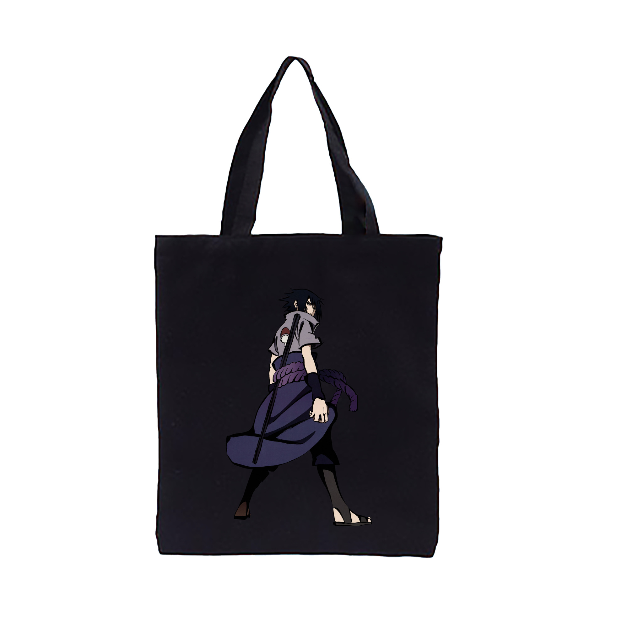 （画像用） NARUTO -ナルト- うちは サスケ Uchiha Sasuke 縦型キャンバス生地手提げバッグ　トートバッグ