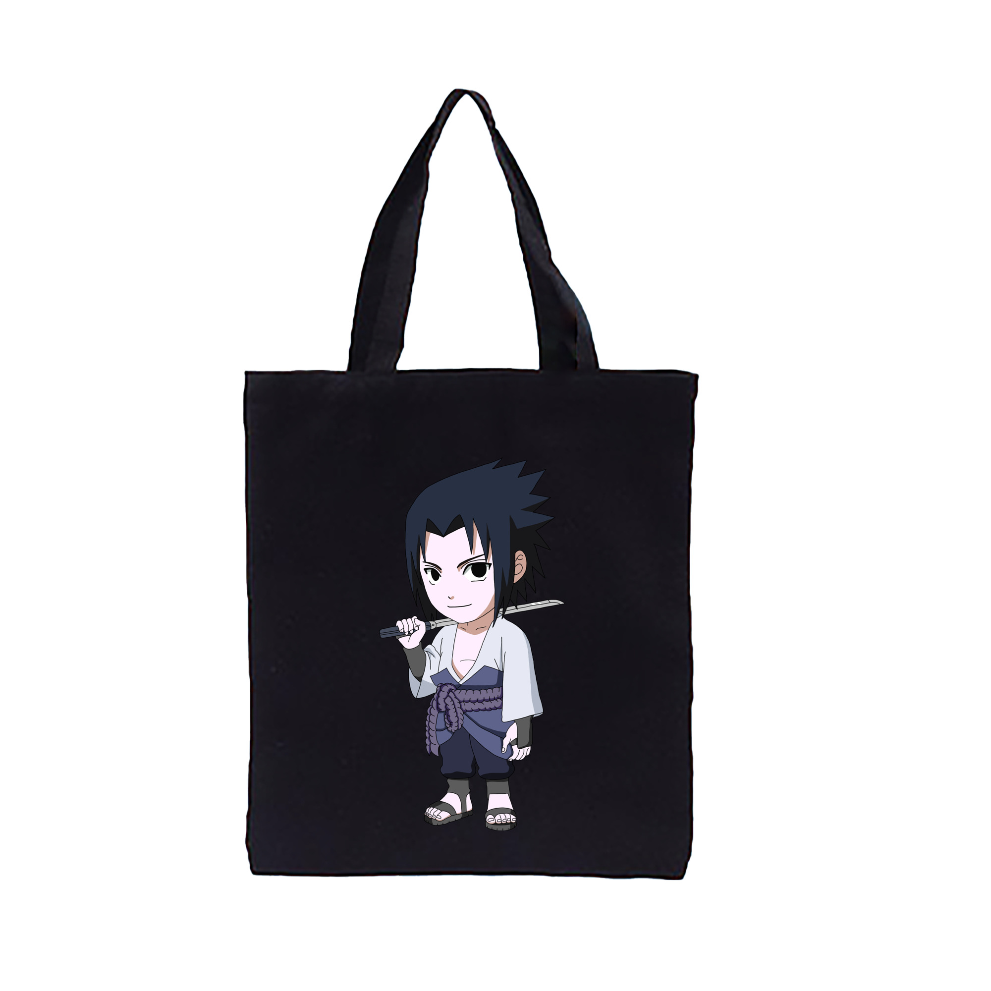 （画像用） NARUTO -ナルト- うちは サスケ Uchiha Sasuke 縦型キャンバス生地手提げバッグ　トートバッグ