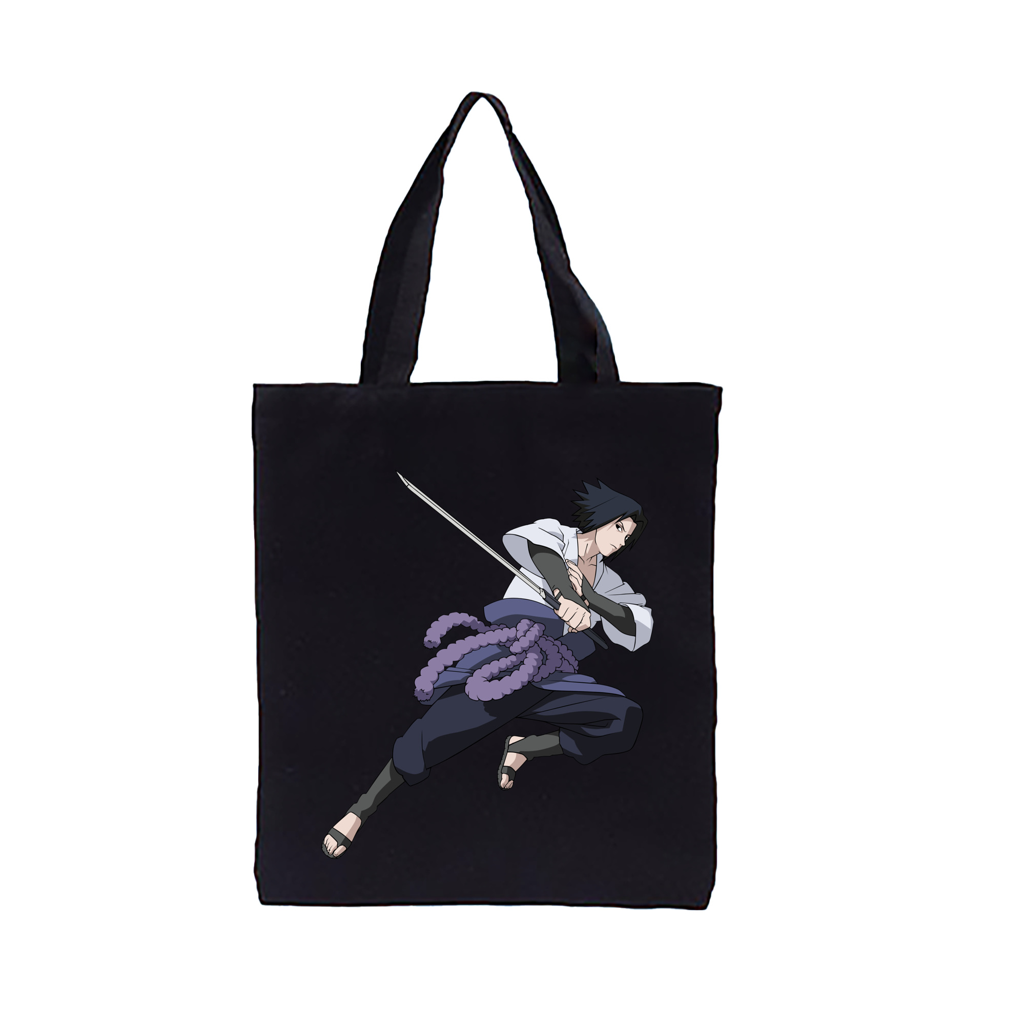 （画像用） NARUTO -ナルト- うちは サスケ Uchiha Sasuke 縦型キャンバス生地手提げバッグ　トートバッグ