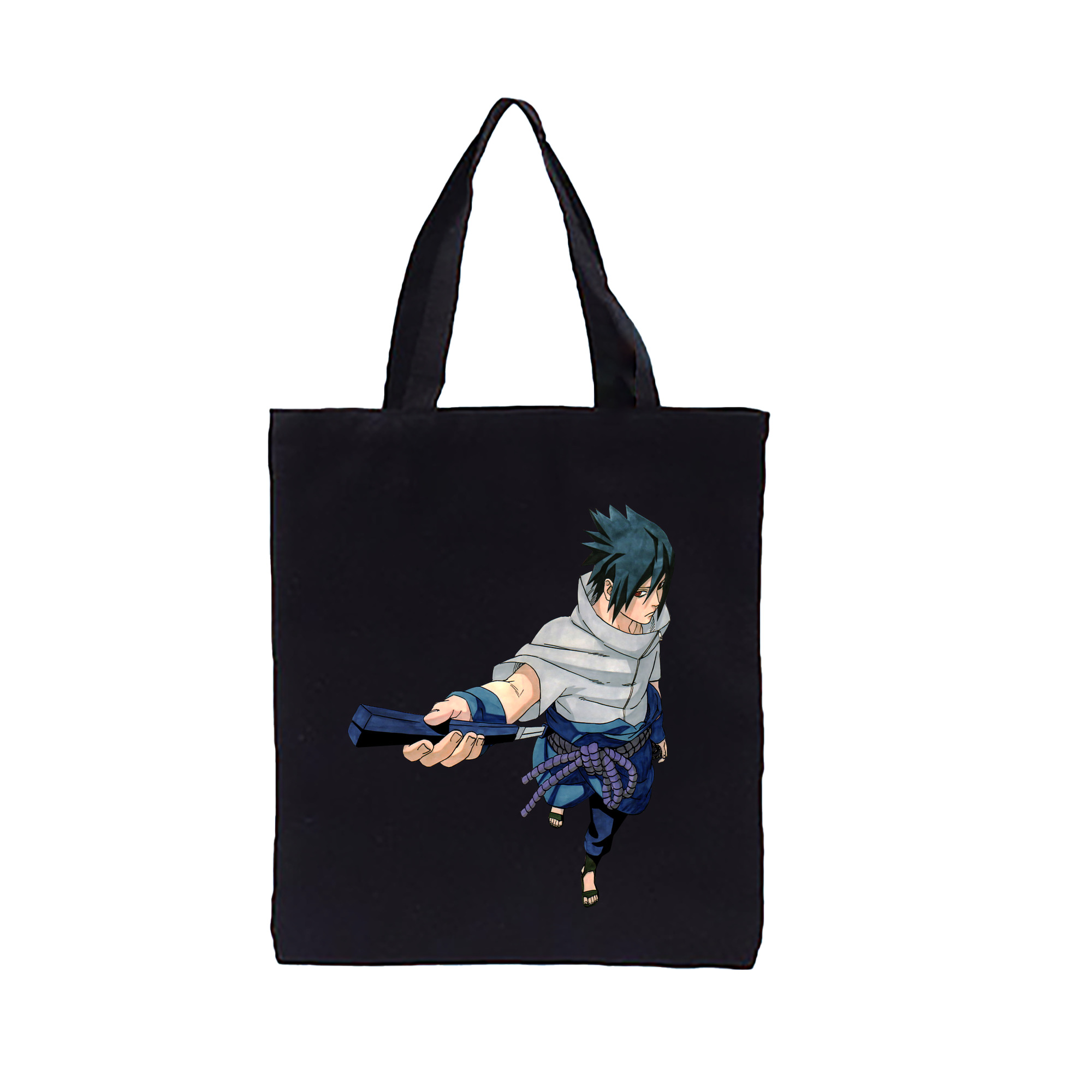（画像用） NARUTO -ナルト- うちは サスケ Uchiha Sasuke 縦型キャンバス生地手提げバッグ　トートバッグ