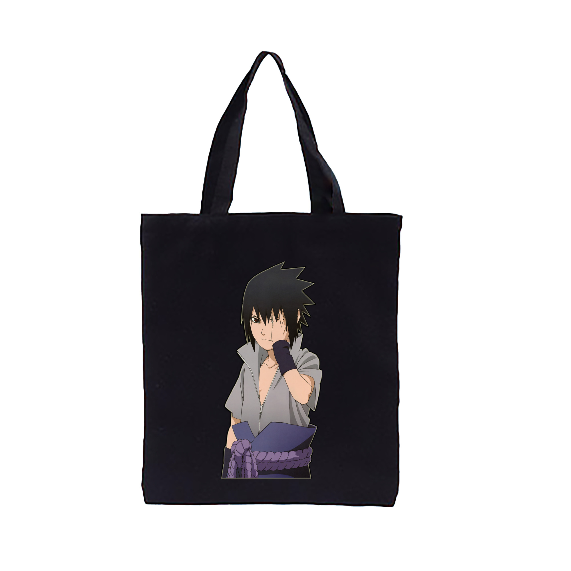 （画像用） NARUTO -ナルト- うちは サスケ Uchiha Sasuke 縦型キャンバス生地手提げバッグ　トートバッグ