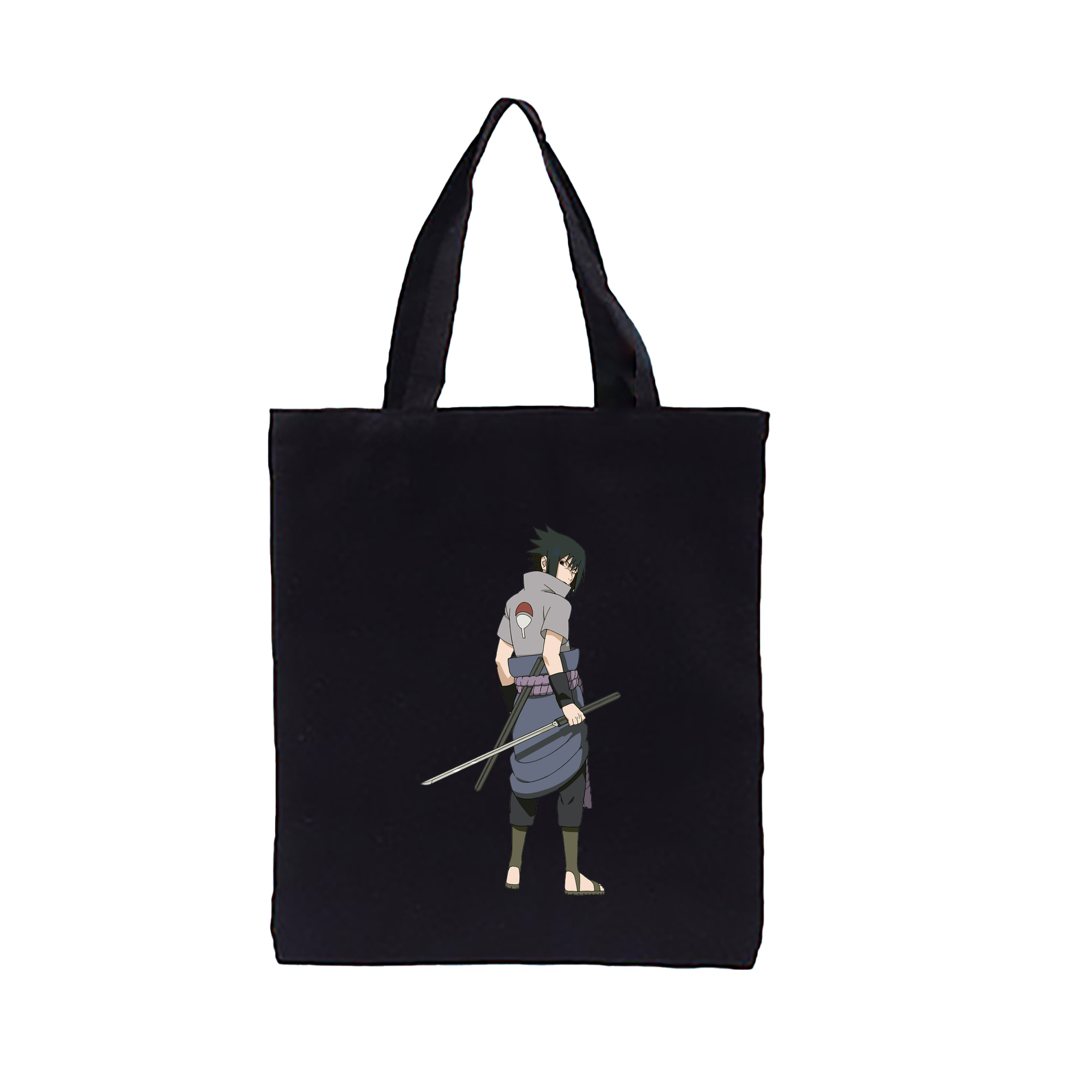 （画像用） NARUTO -ナルト- うちは サスケ Uchiha Sasuke 縦型キャンバス生地手提げバッグ　トートバッグ