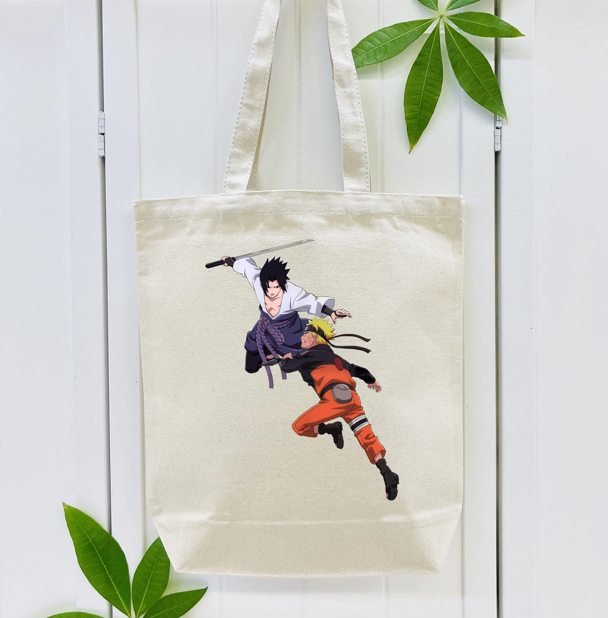 NARUTO -ナルト- うちは サスケ Uchiha Sasuke 縦型キャンバス生地手提げバッグ　トートバッグ