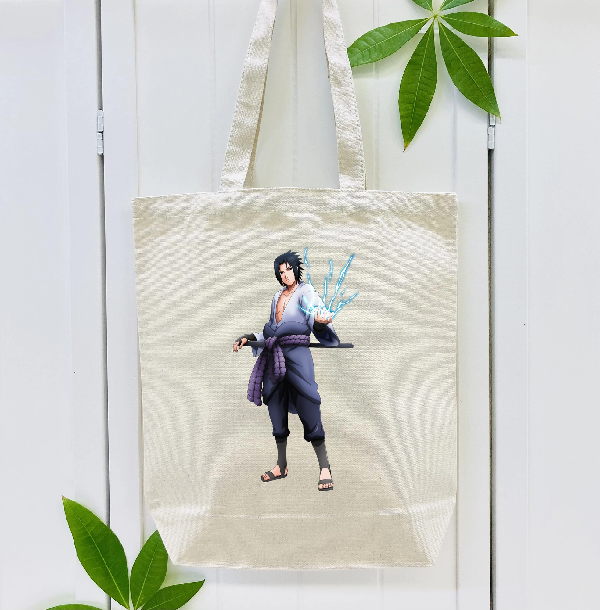 NARUTO -ナルト- うちは サスケ Uchiha Sasuke 縦型キャンバス生地手提げバッグ　トートバッグ