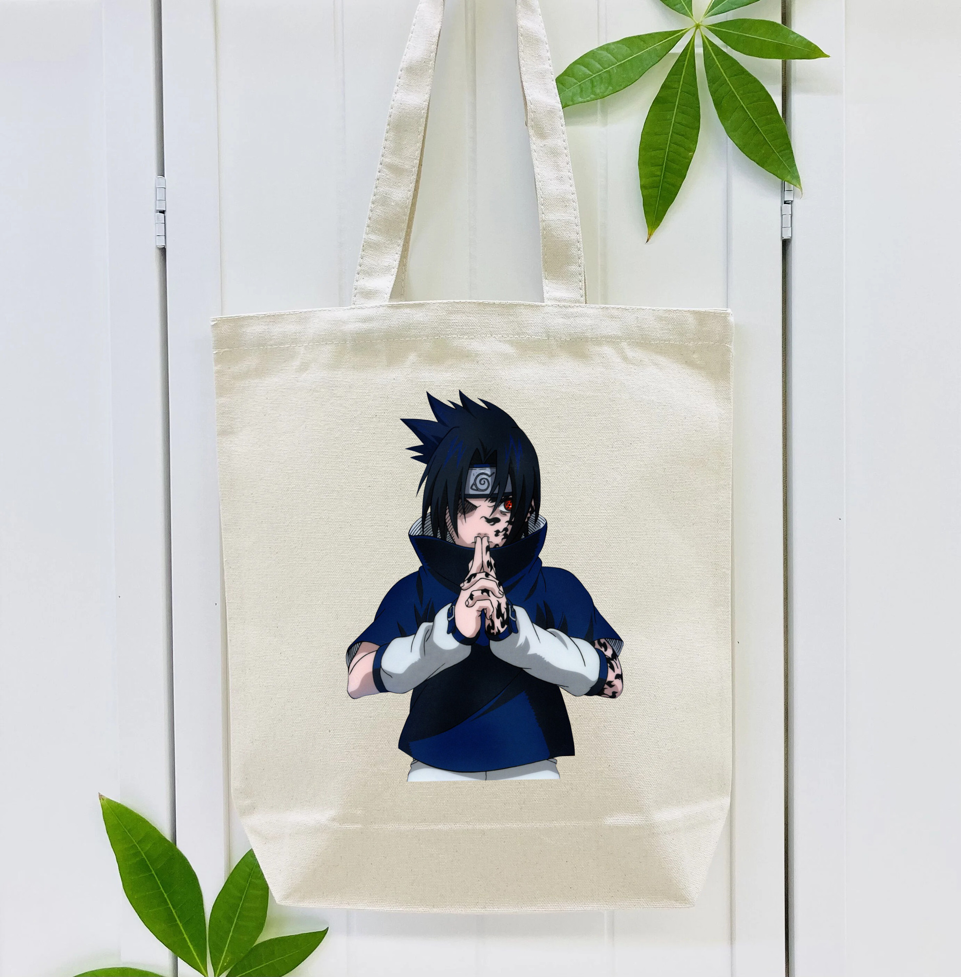 NARUTO -ナルト- うちは サスケ Uchiha Sasuke 縦型キャンバス生地手提げバッグ　トートバッグ